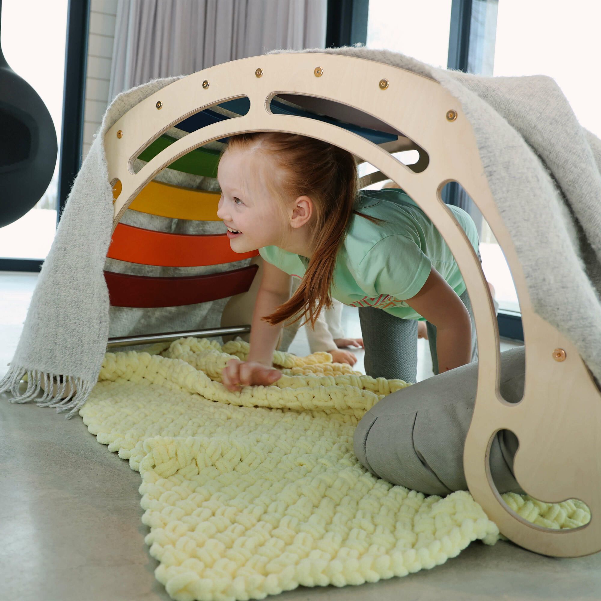 KateHaa Houten XXL Waldorf Rocker Regenboog