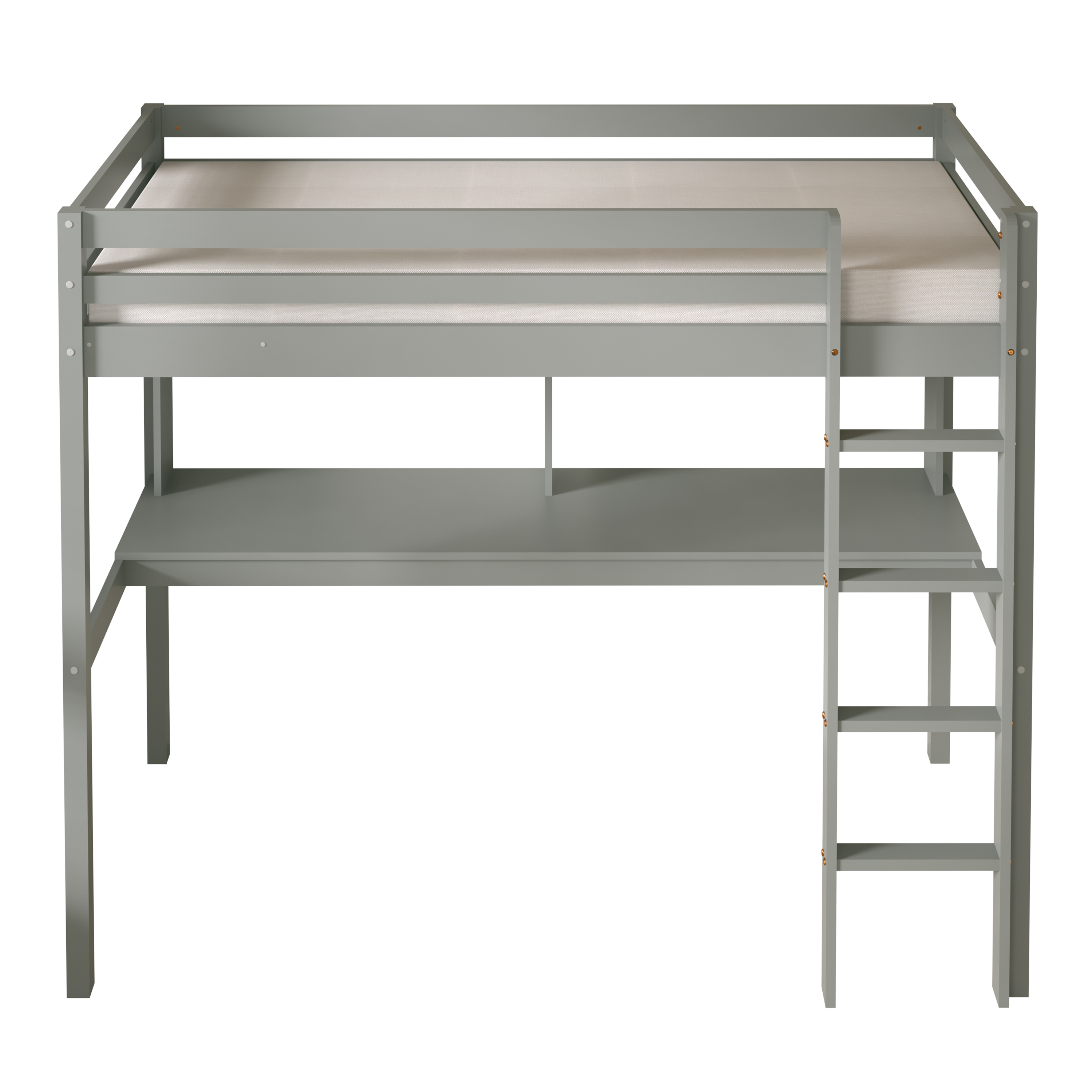 Sunny Sil Loft Bed with Desk Grey – Without Mattress