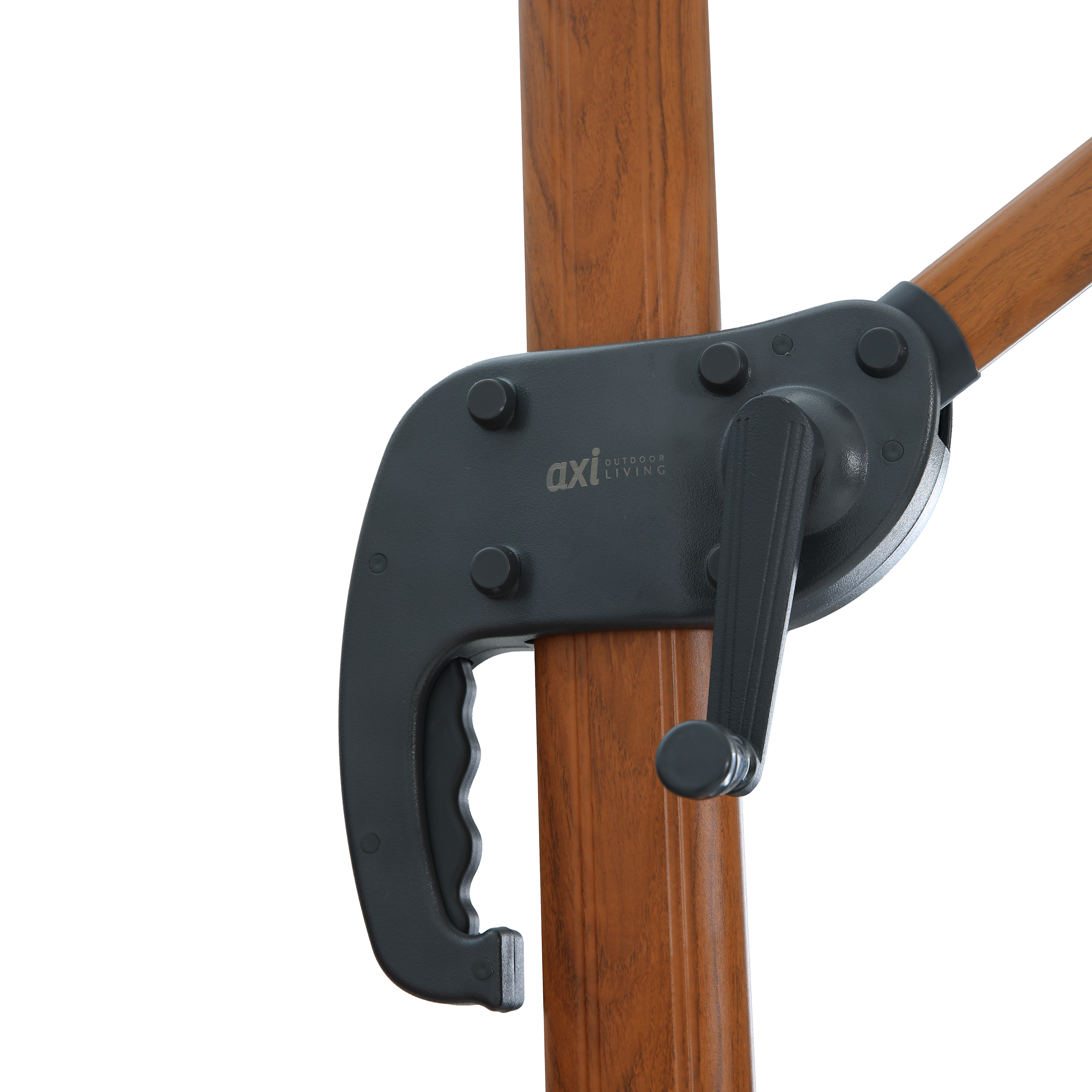 AXI Marisol Cantilever Parasol Ø 300cm Round - Wood-look/Grey