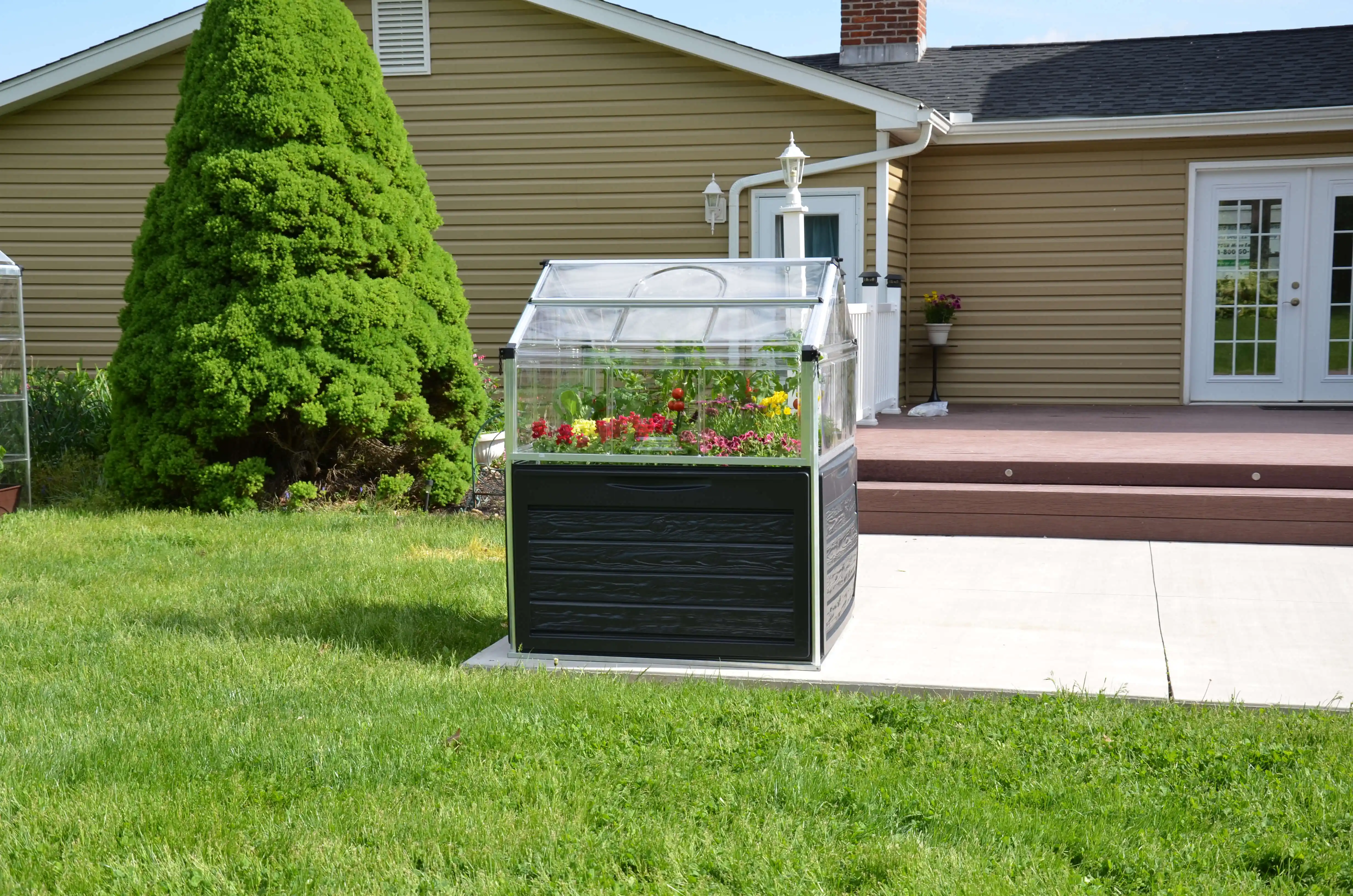 Canopia Plant Inn Potager Surélevé 118X118X148 cm Serre de Jardin Argent Clair