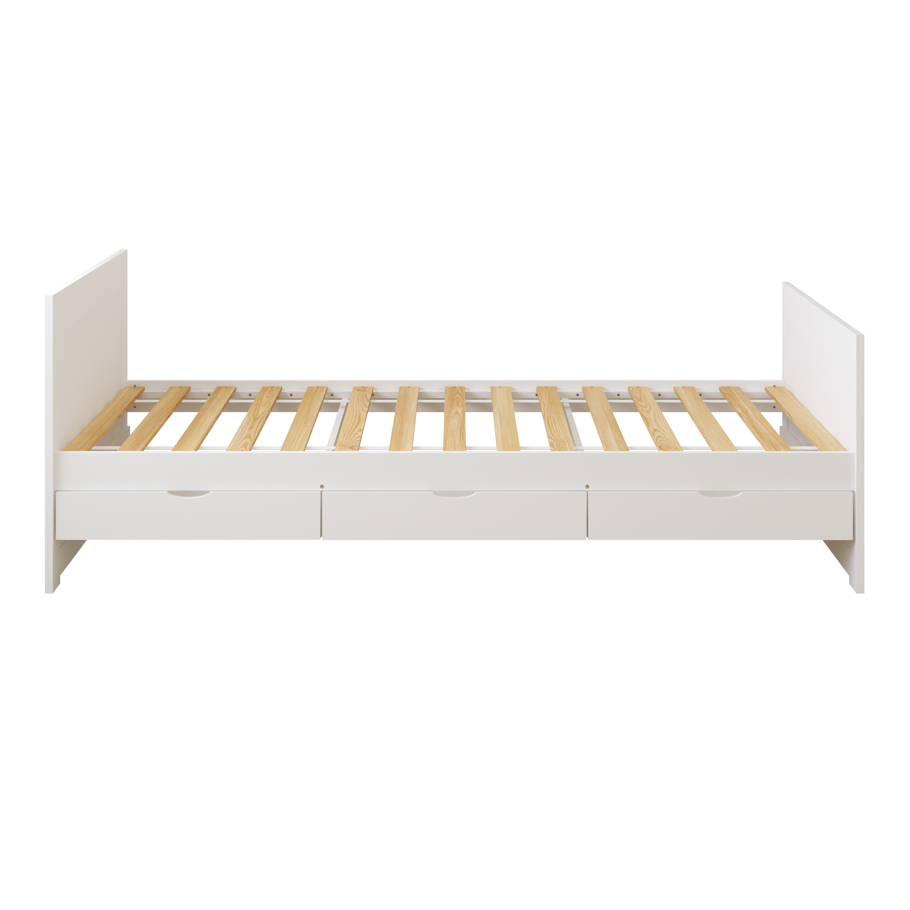 Sunny Eli Kids Bed with Trundle and 3 Storage Drawers White – Without Mattress