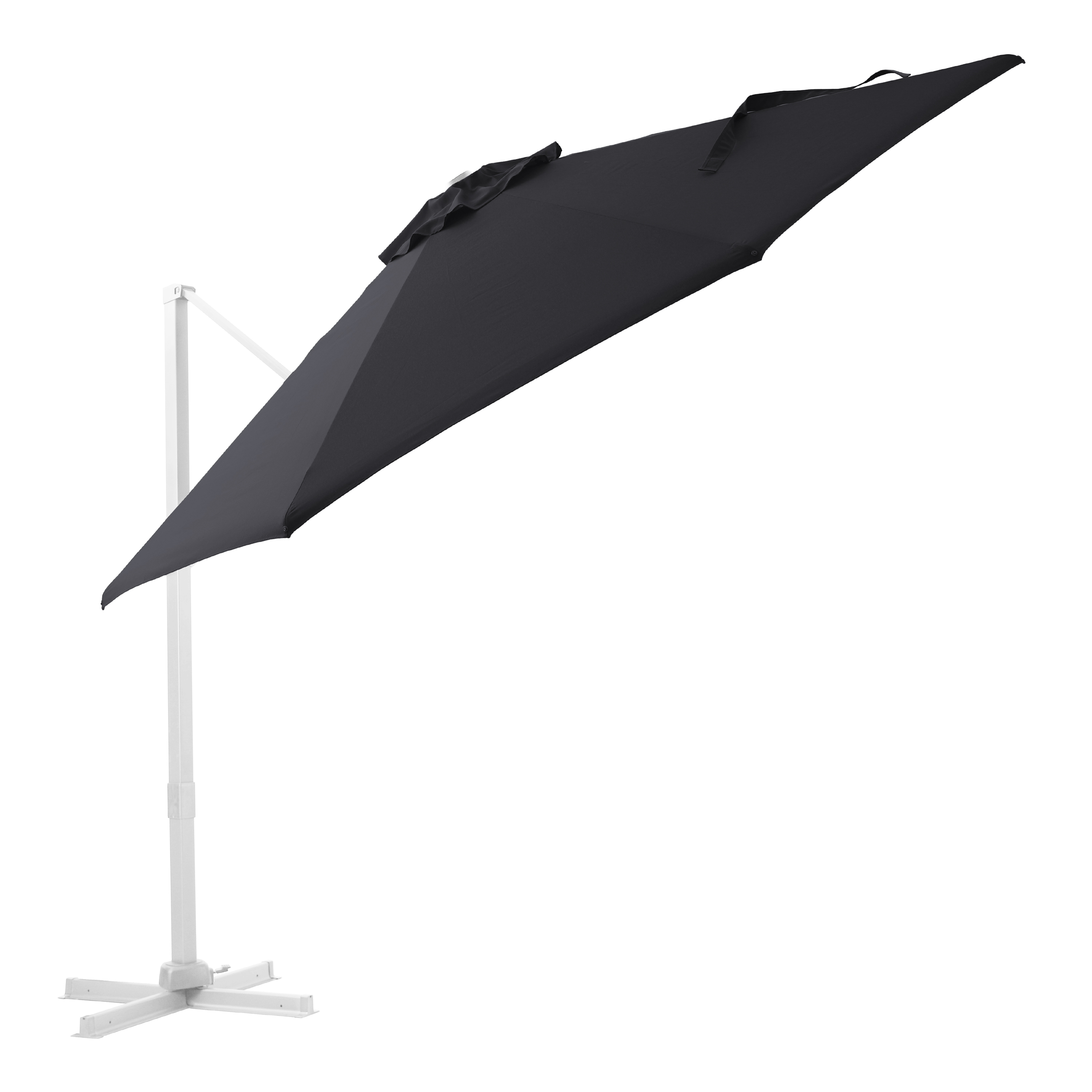 AXI Cyrus Premium Parasol déporté Ø 300cm Blanc/gris 