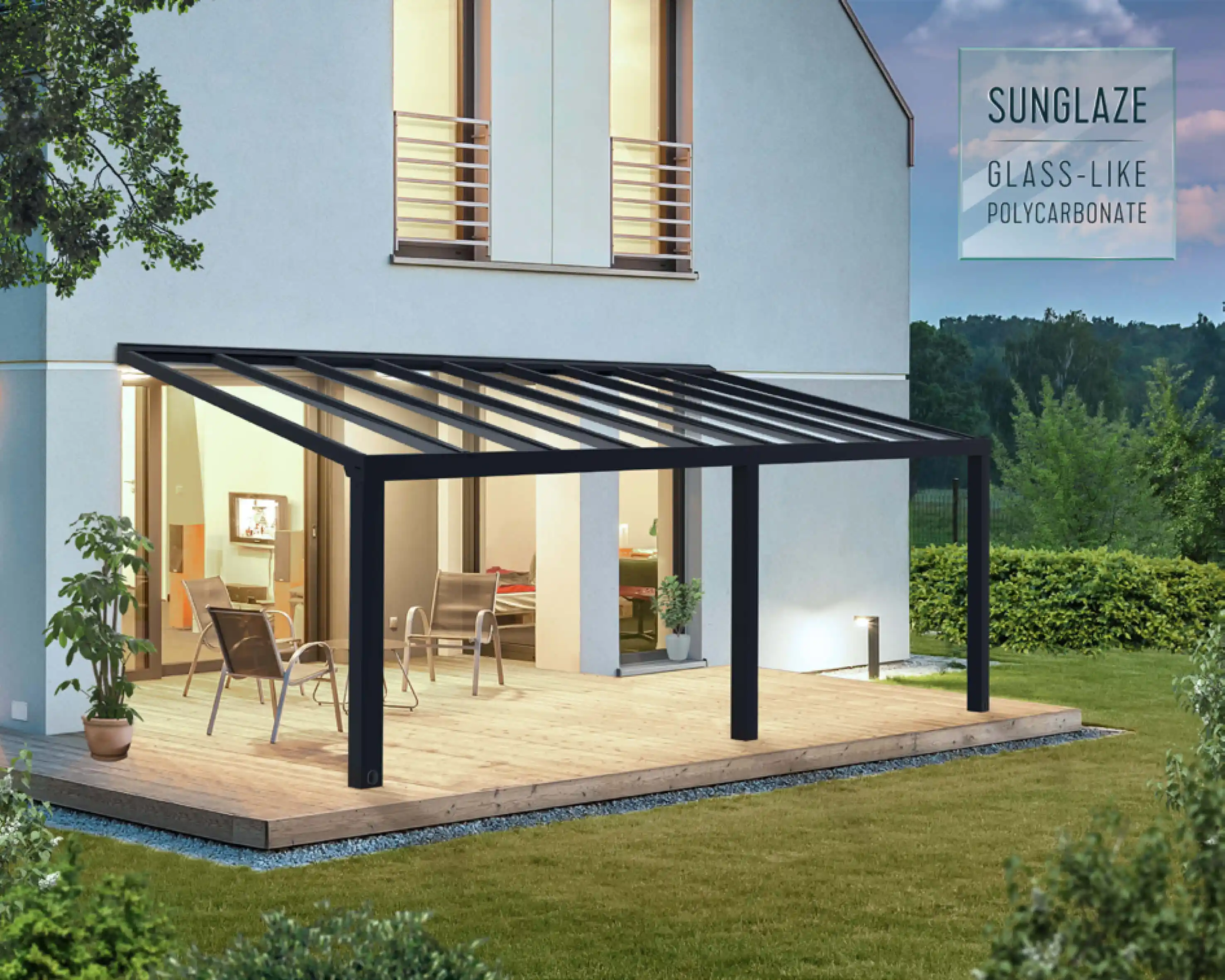 Canopia Stockholm 340X660 cm Terrasoverkapping Donkergrijs Helder-7290108601299 Canopia Stockholm 340X660 cm Terrasoverkapping Donkergrijs Helder