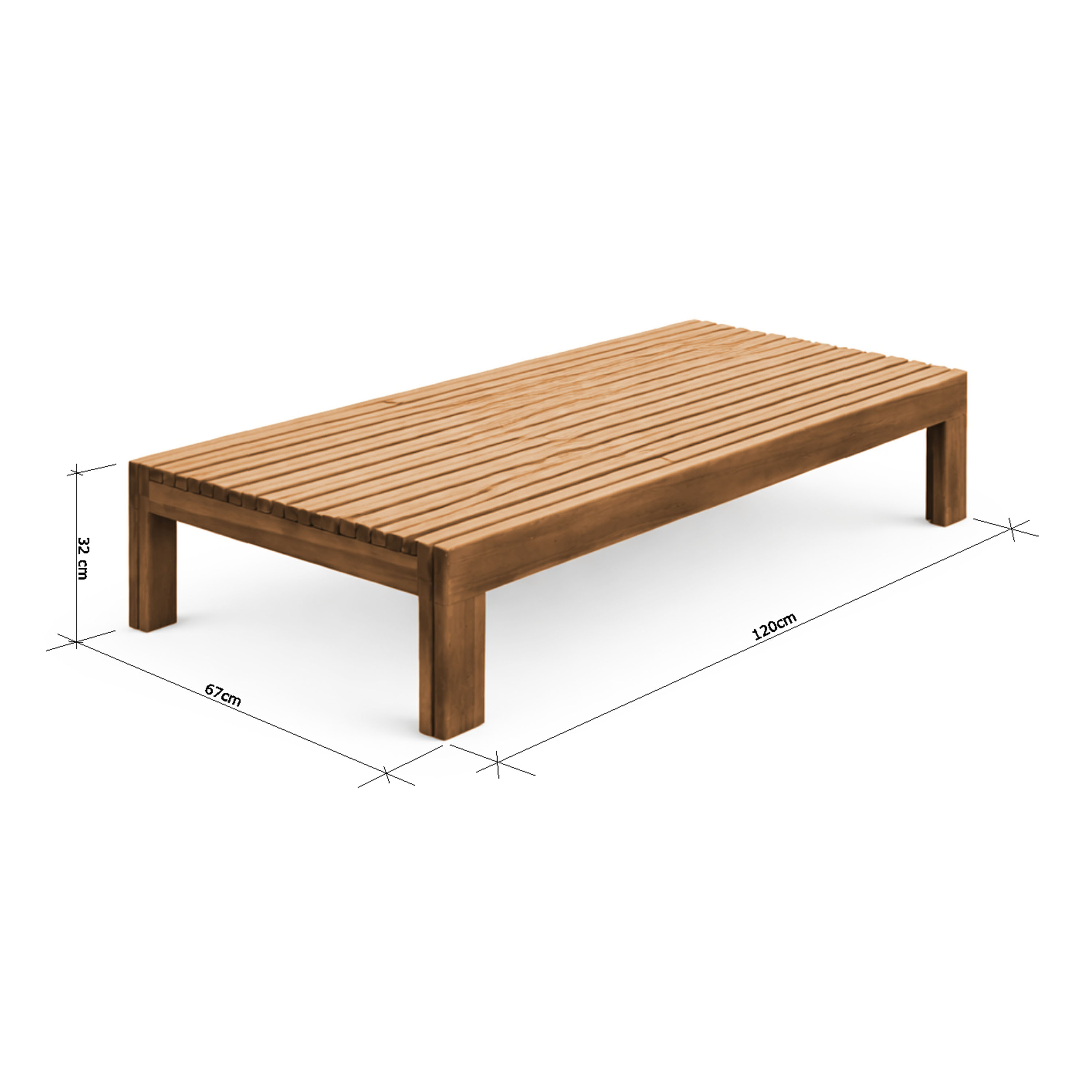 AXI Rowan 2-in-1 Sunbed and Garden Bench - Teak