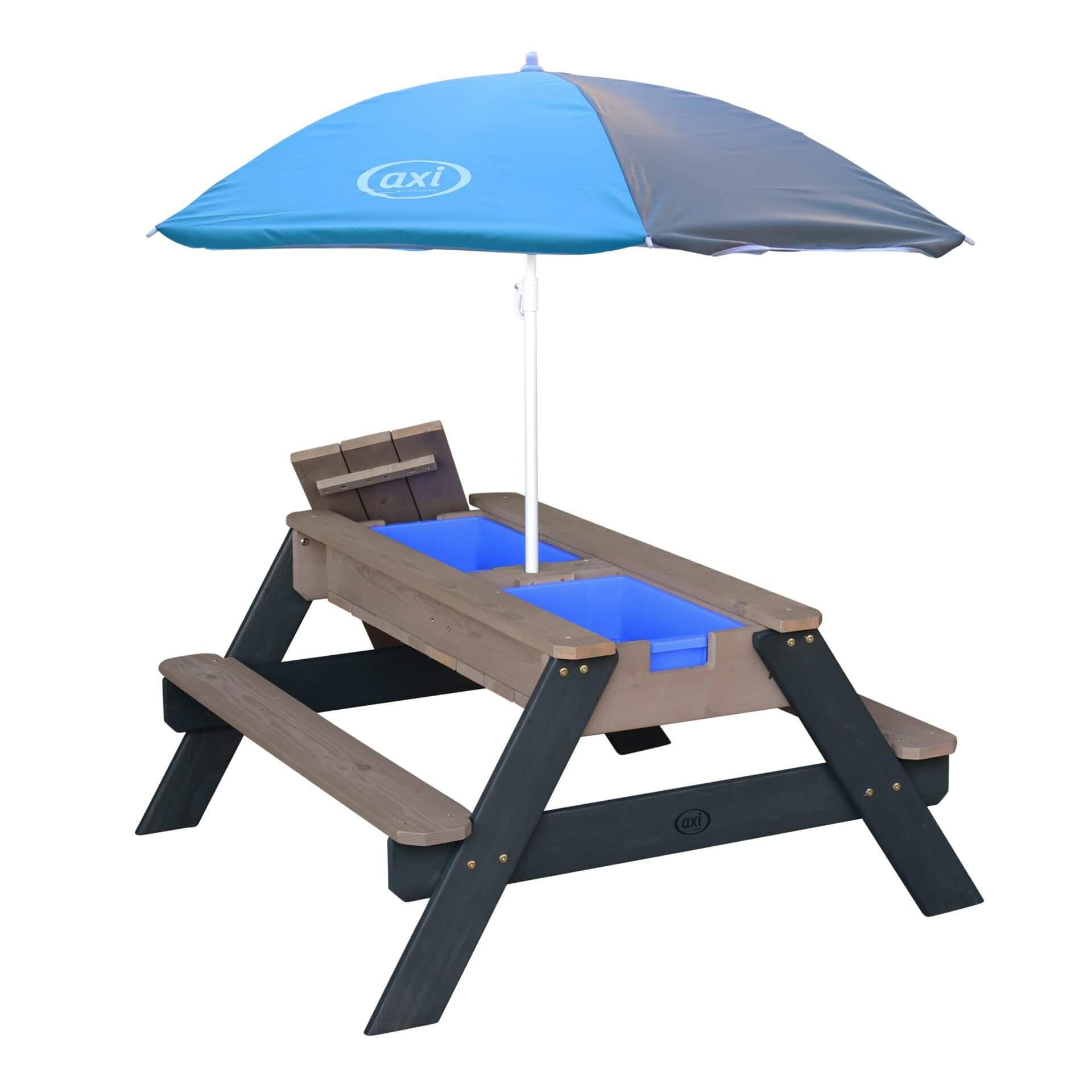 SORTIE Aksent sable, eau et table de pique-nique (2 bancs) avec parasol et  outils de jardinage