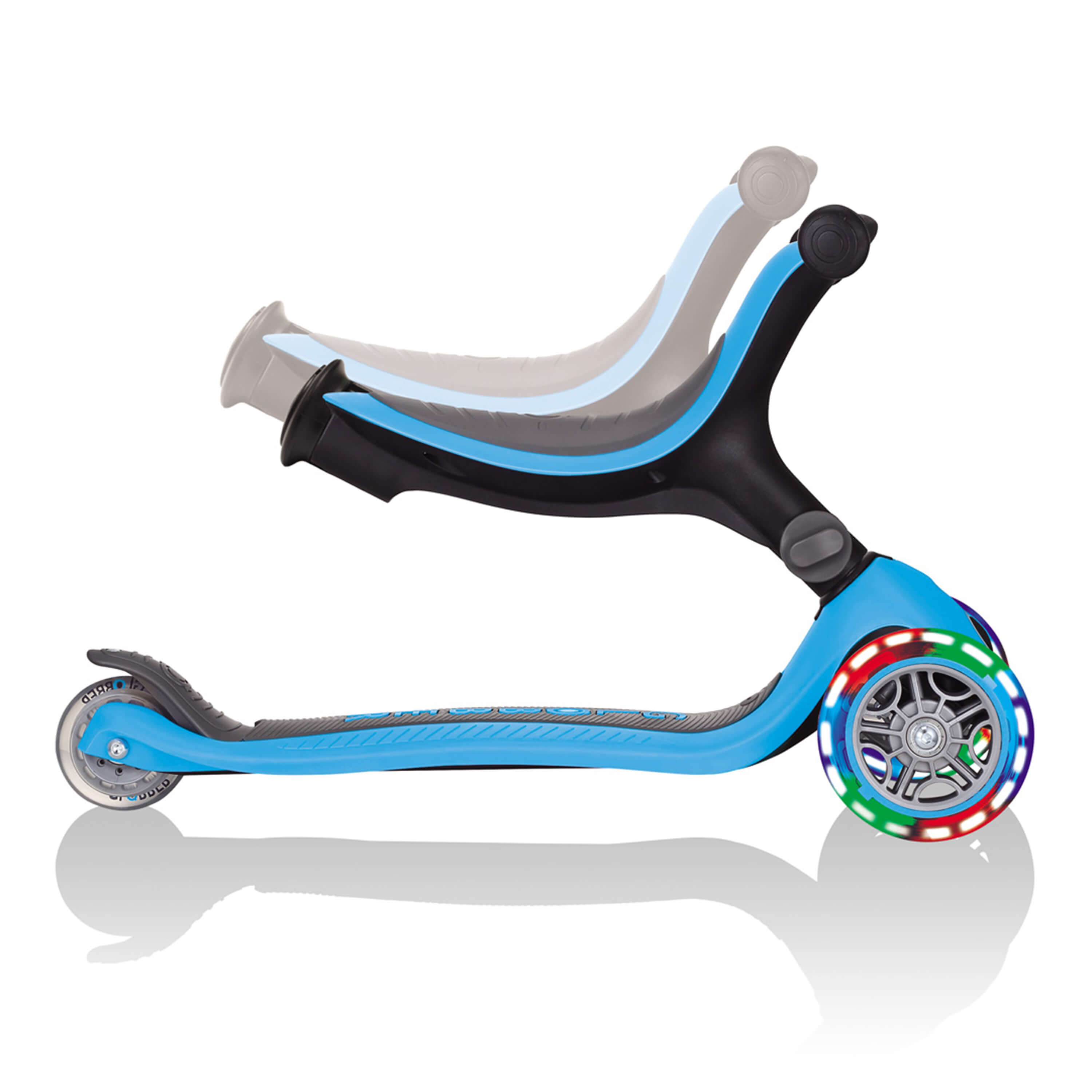 Globber Go Up Foldable Plus Lights 3-in-1 Step lucht blauw