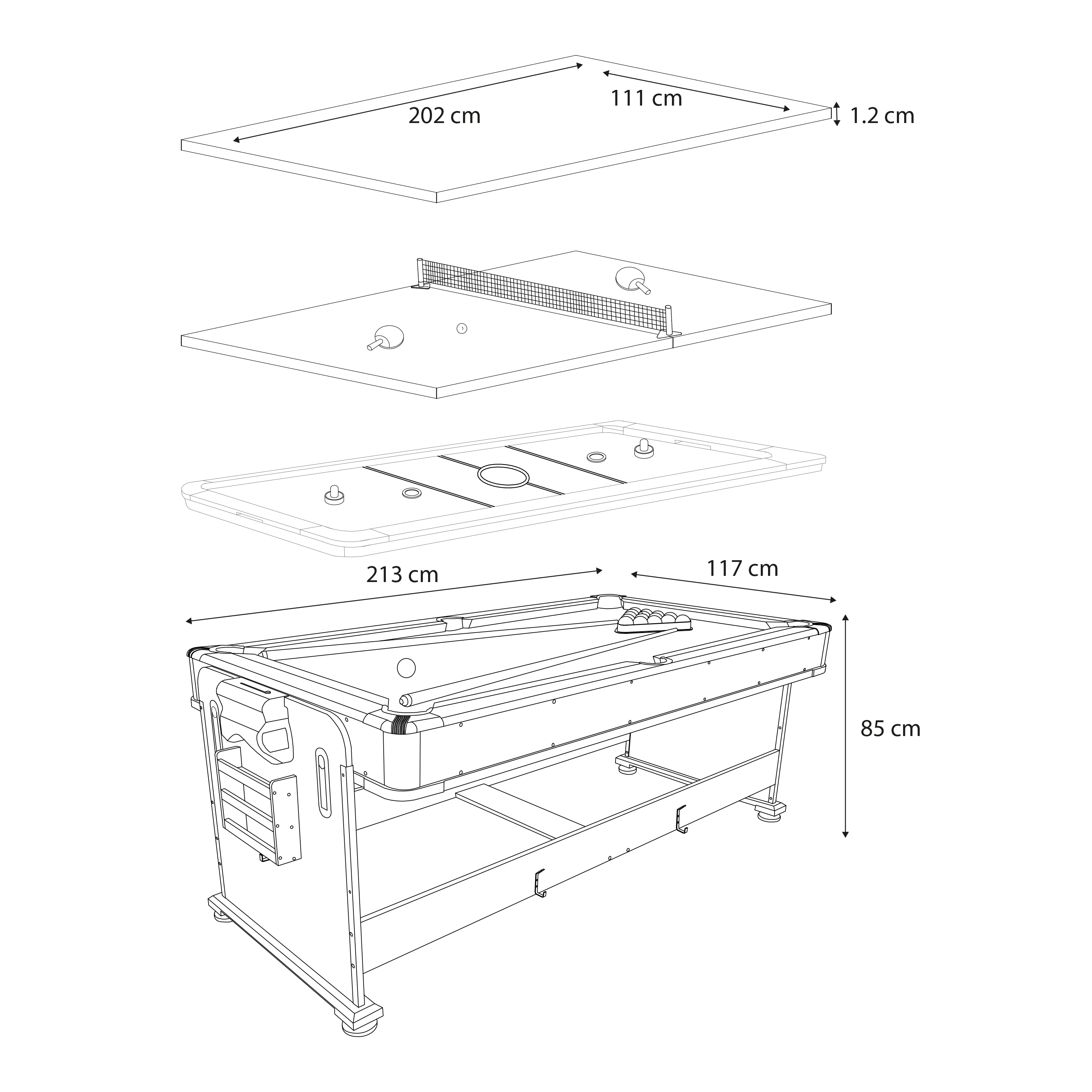 Cougar 4-in-1 Multi Game Table Black