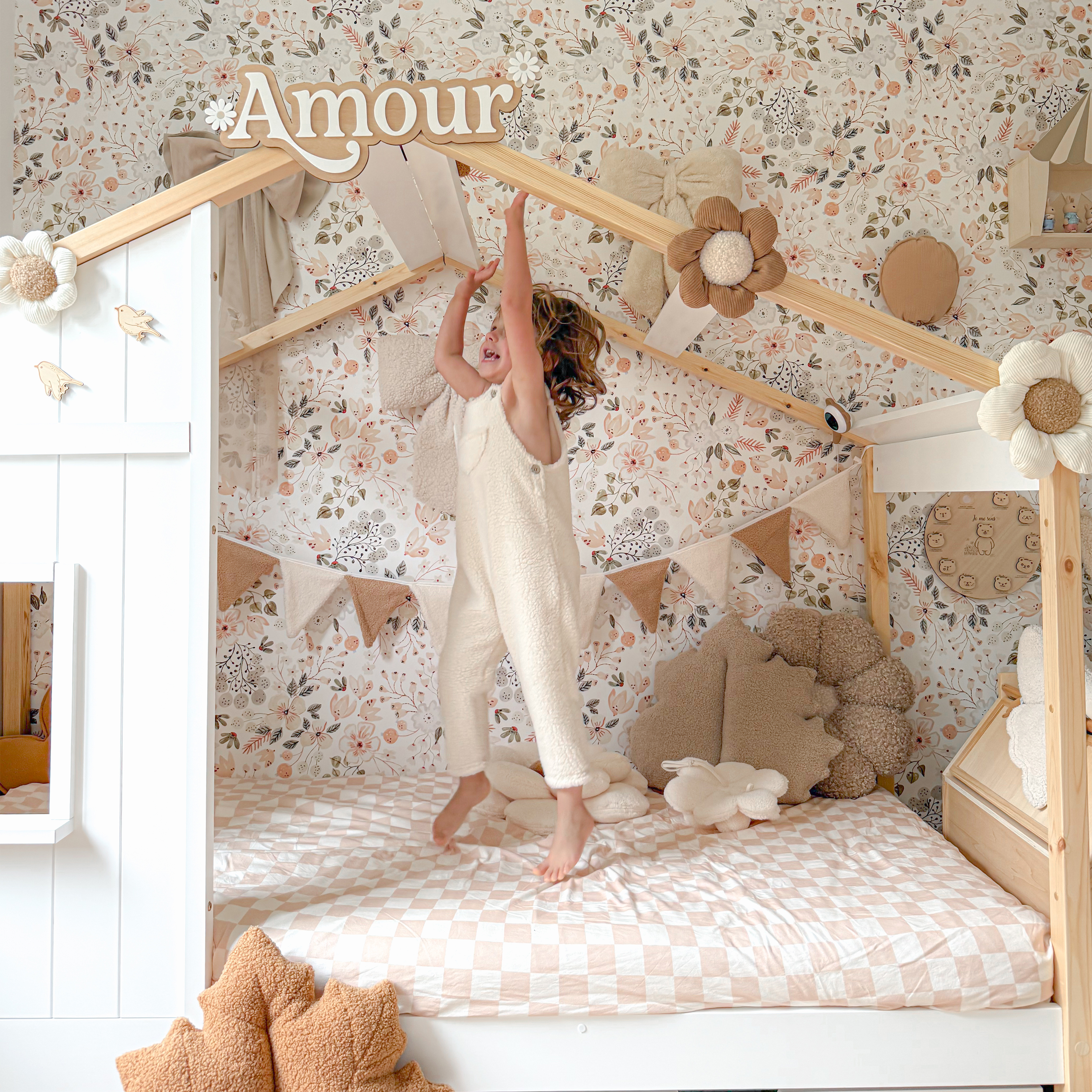 Sunny Beau House Bed with Storage Drawer Brown/White – Without Mattress