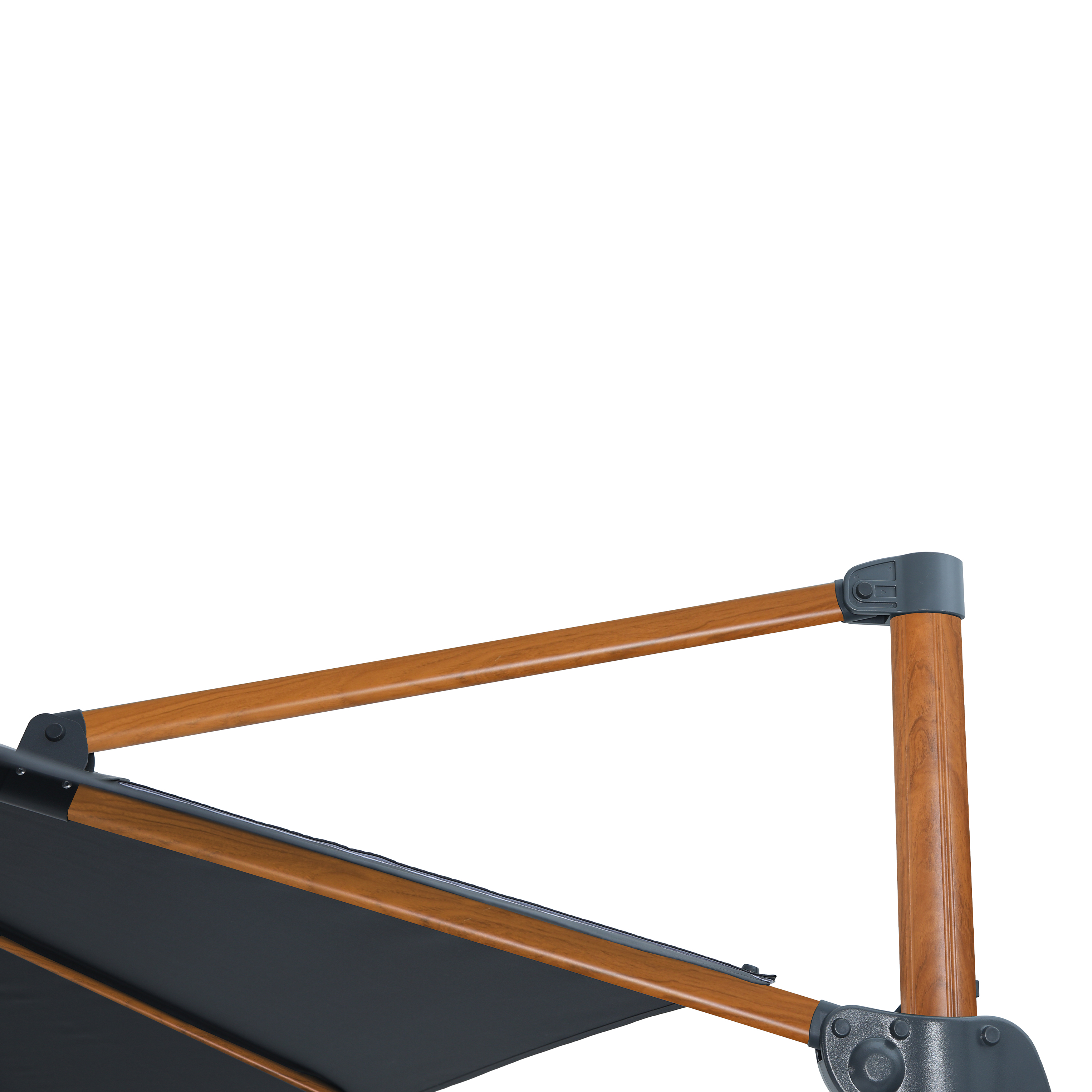 AXI Marisol Cantilever Parasol Ø 300cm Round - Wood-look/Grey