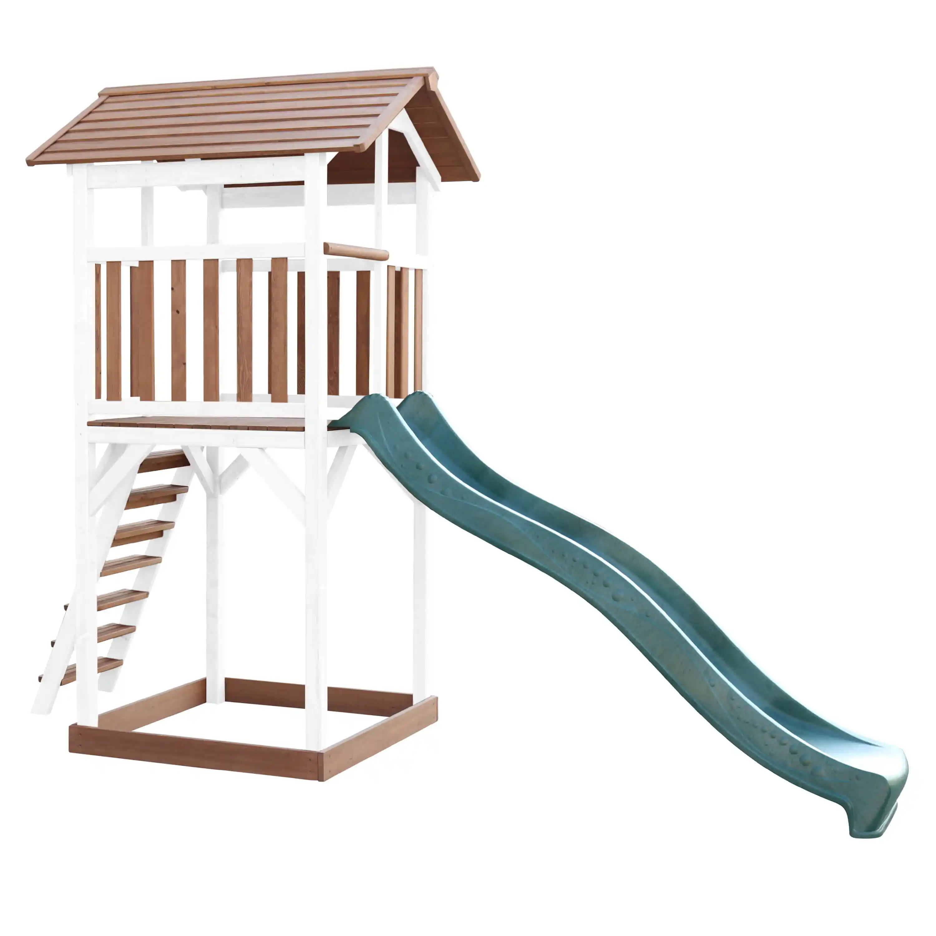 AXI Beach Tower Aire de jeux Marron/Blanche - Toboggan Vert