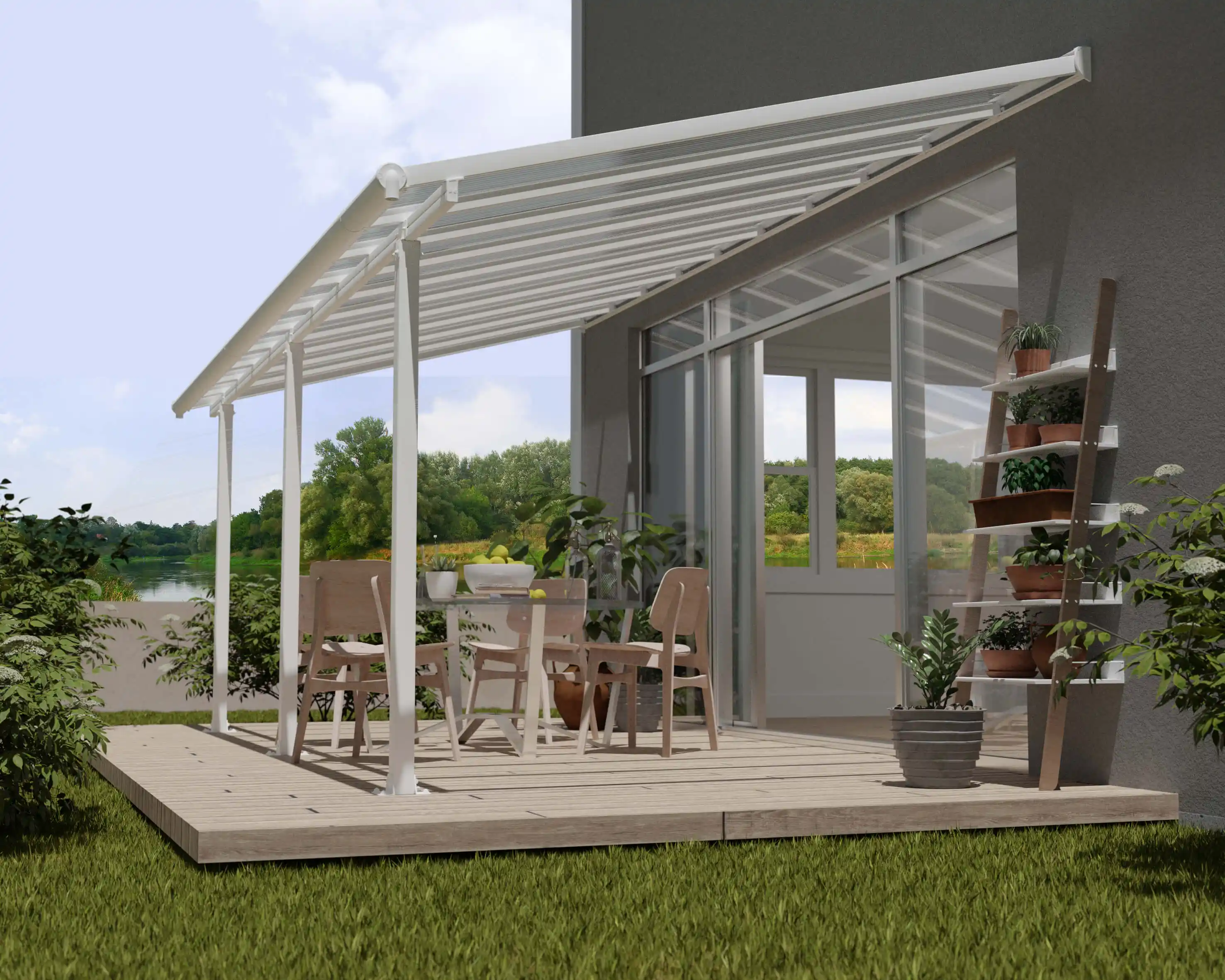 Canopia Olympia 619X294 cm Auvent terrasse Blanc transparent