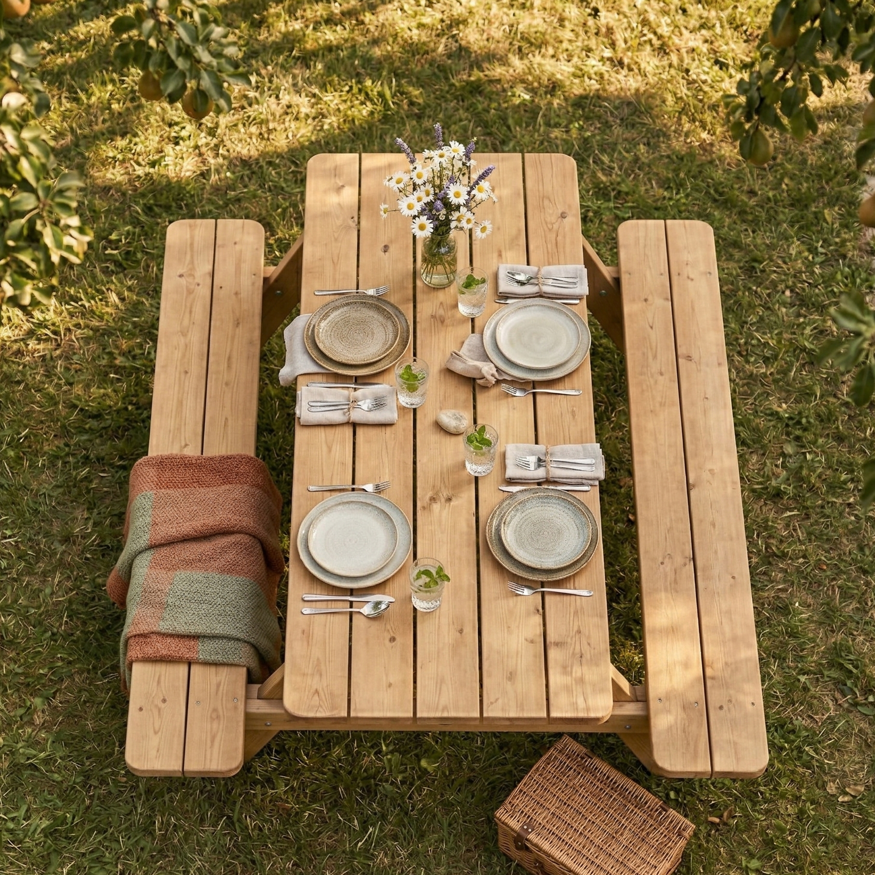 AXI Jean Wooden Picnic Table Thermowood 180 x 150 cm – Brown