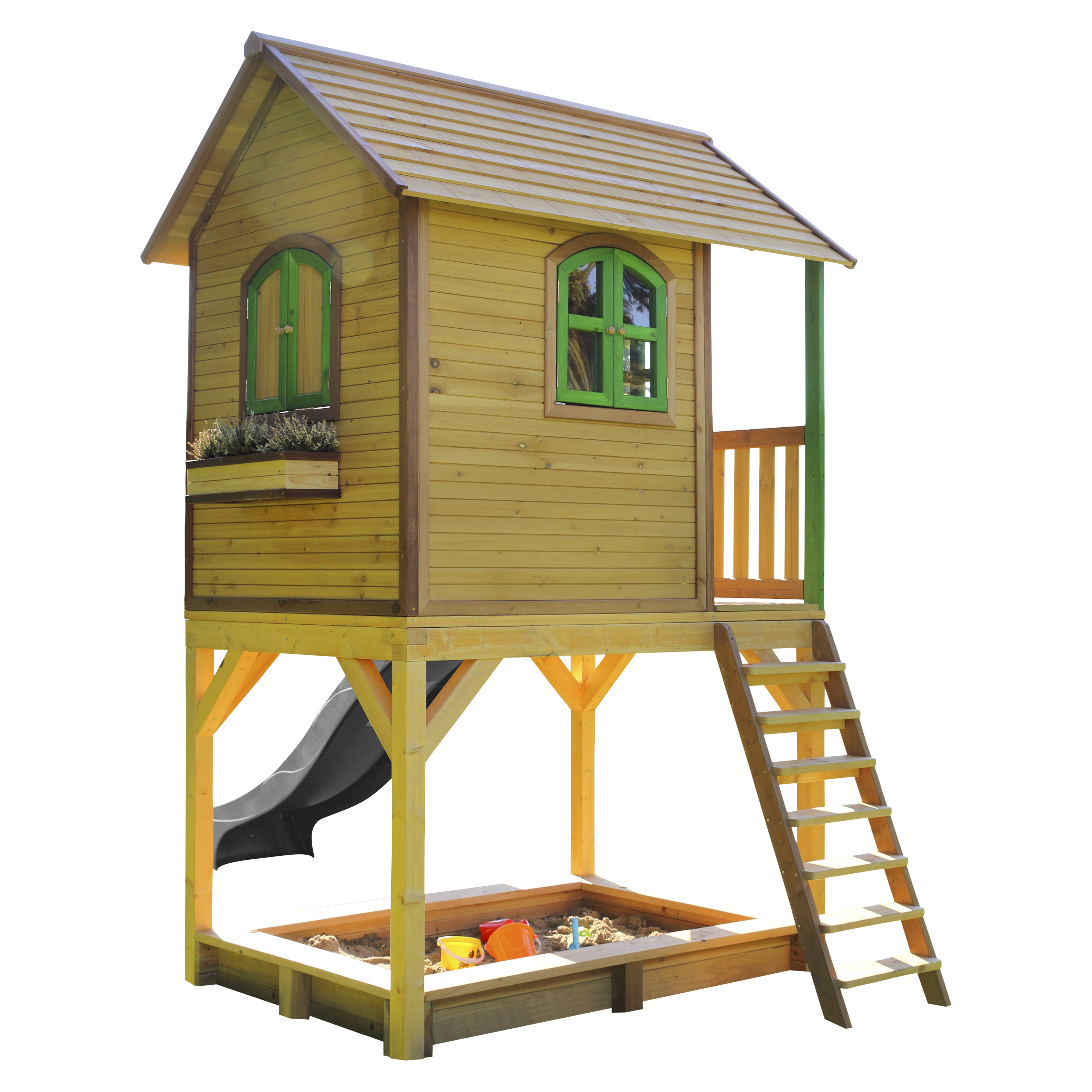 AXI Sarah Playhouse Brown/Green - Grey Slide