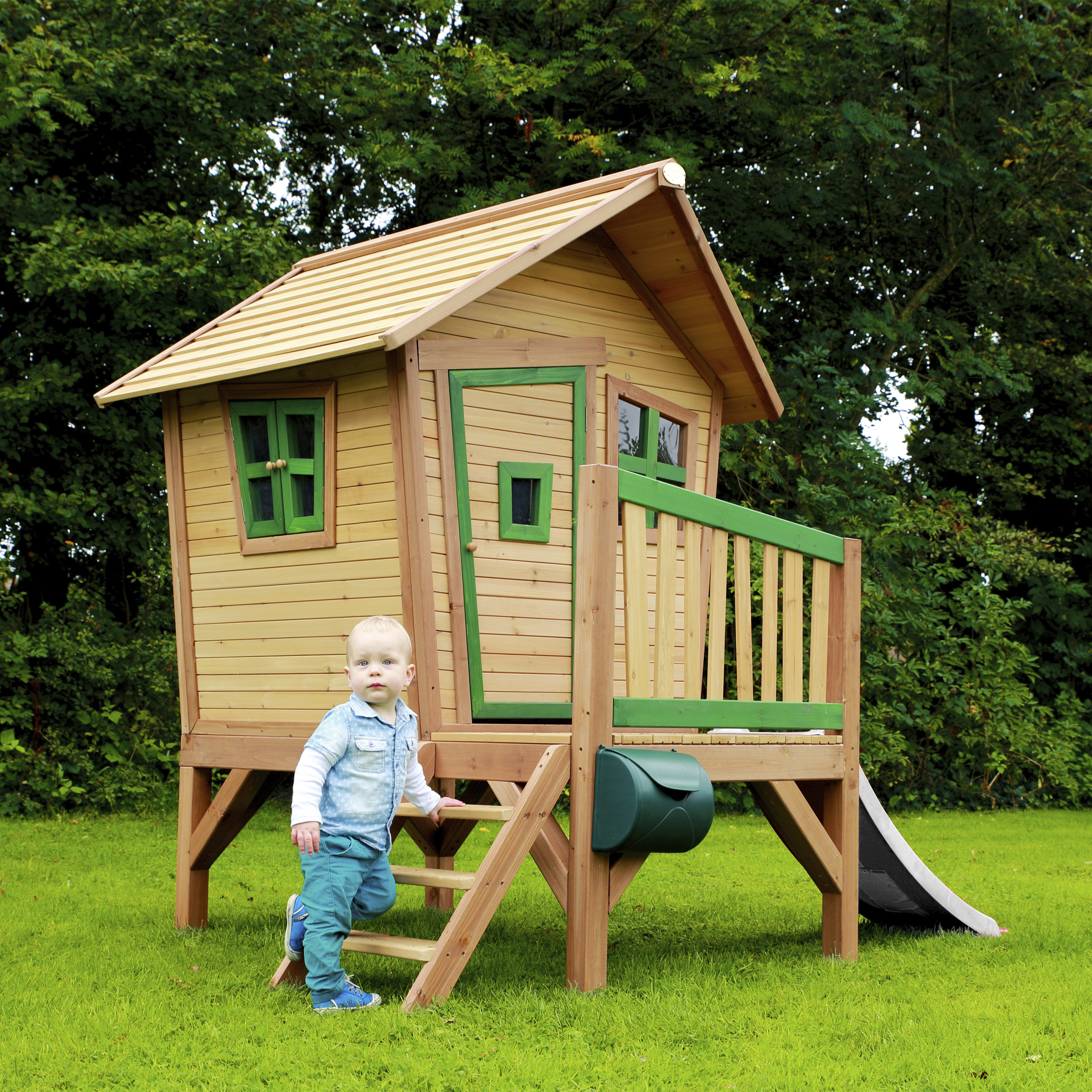 AXI Robin Playhouse Brown/Green - White Slide