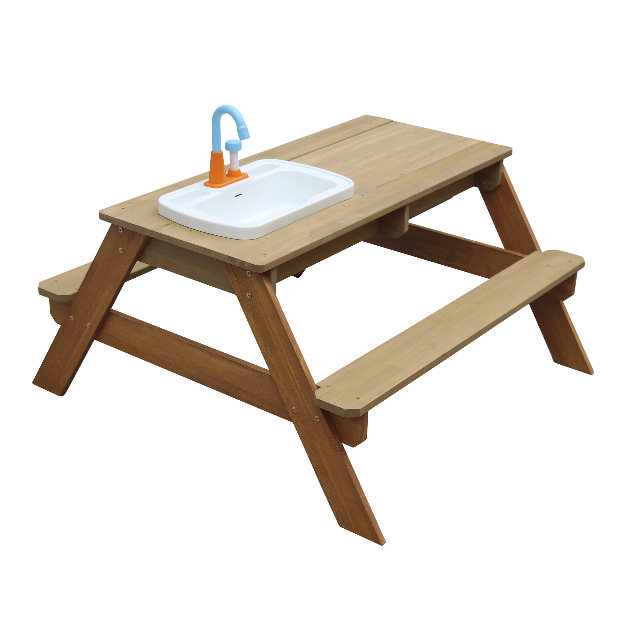 productfoto AXI Emily Zand & Water Picknicktafel met Speelkeuken wastafel Bruin