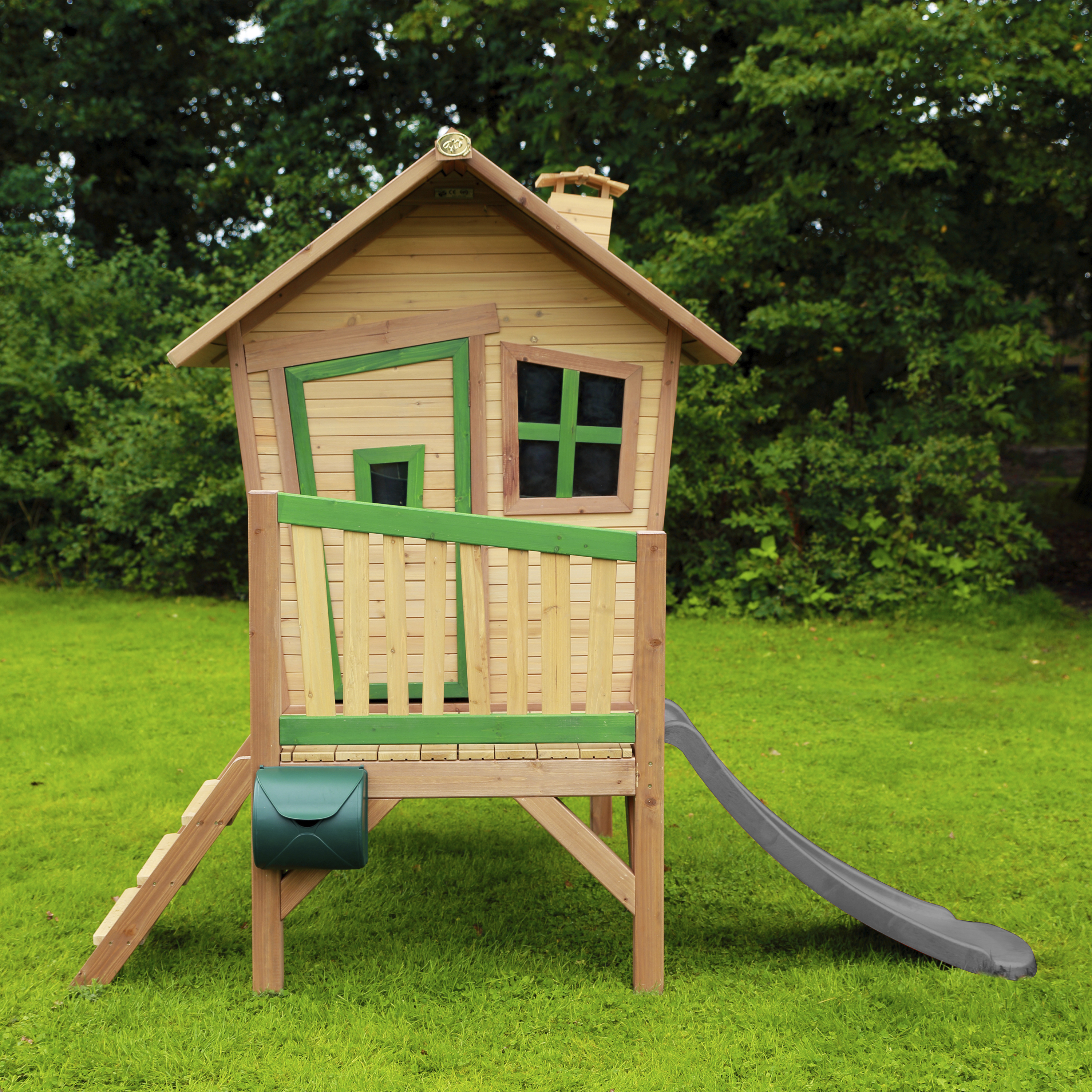 AXI Robin Playhouse Brown/Green - Grey Slide