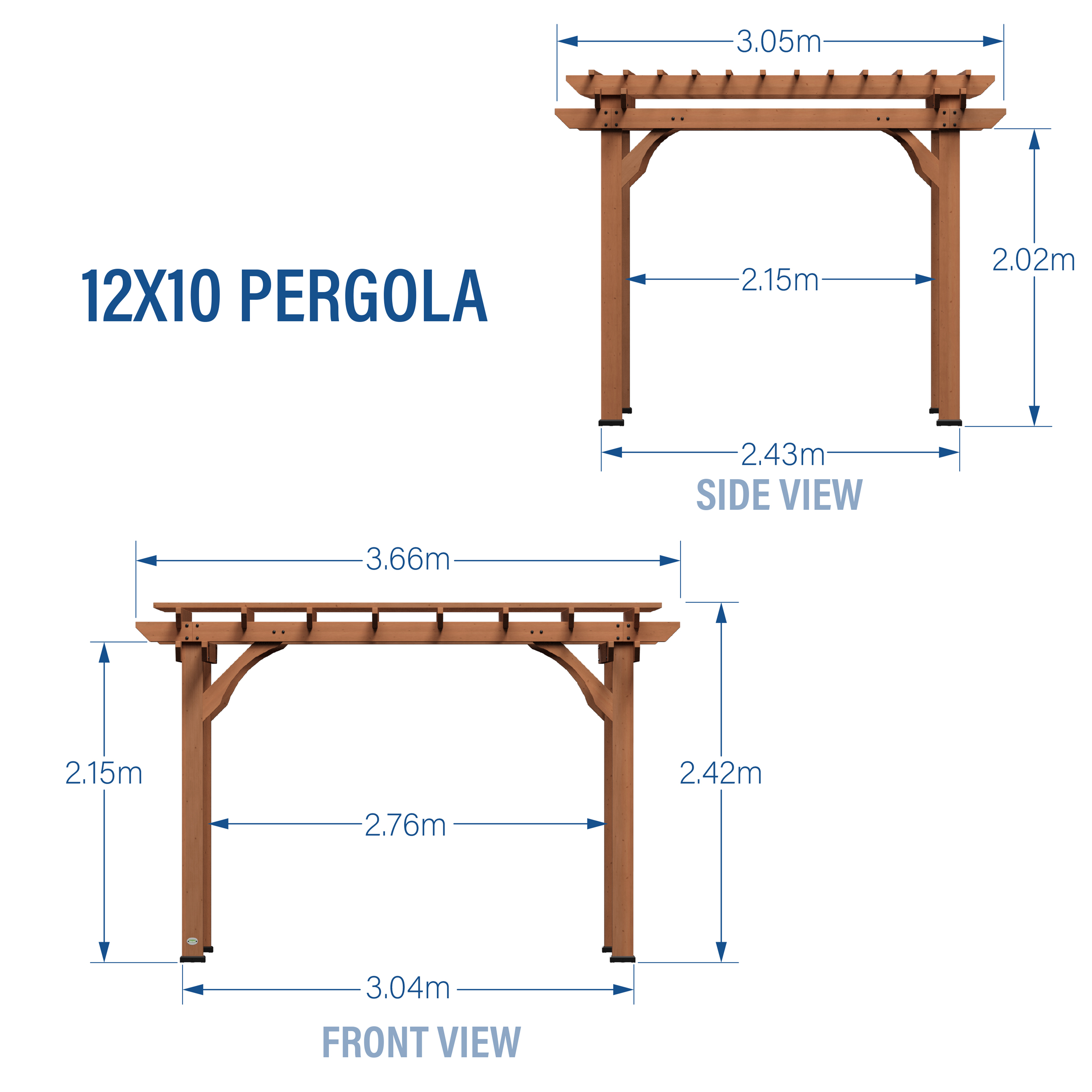 Backyard Discovery Pergola en bois 305 x 366 cm