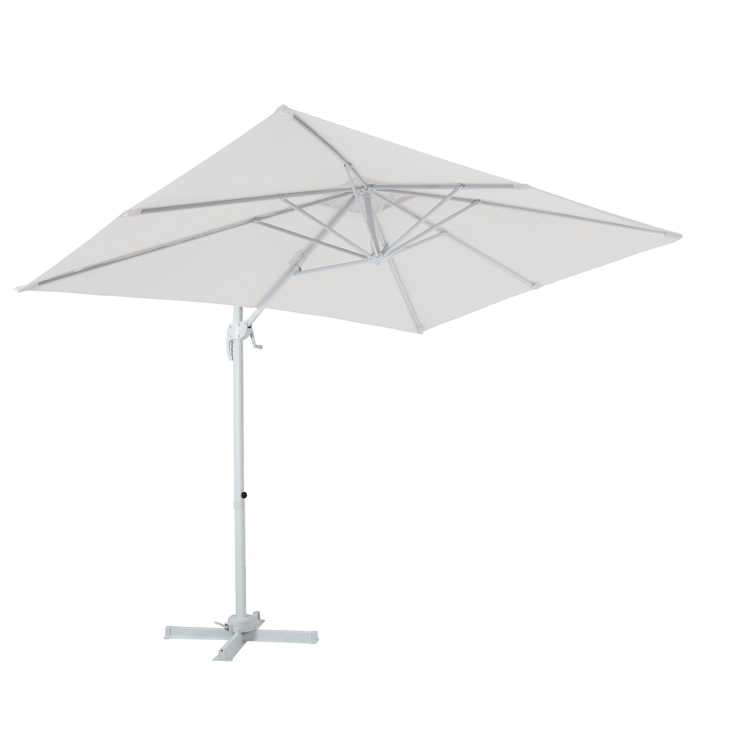 AXI Coco Parasol déporté 200x300cm blanc/beige 