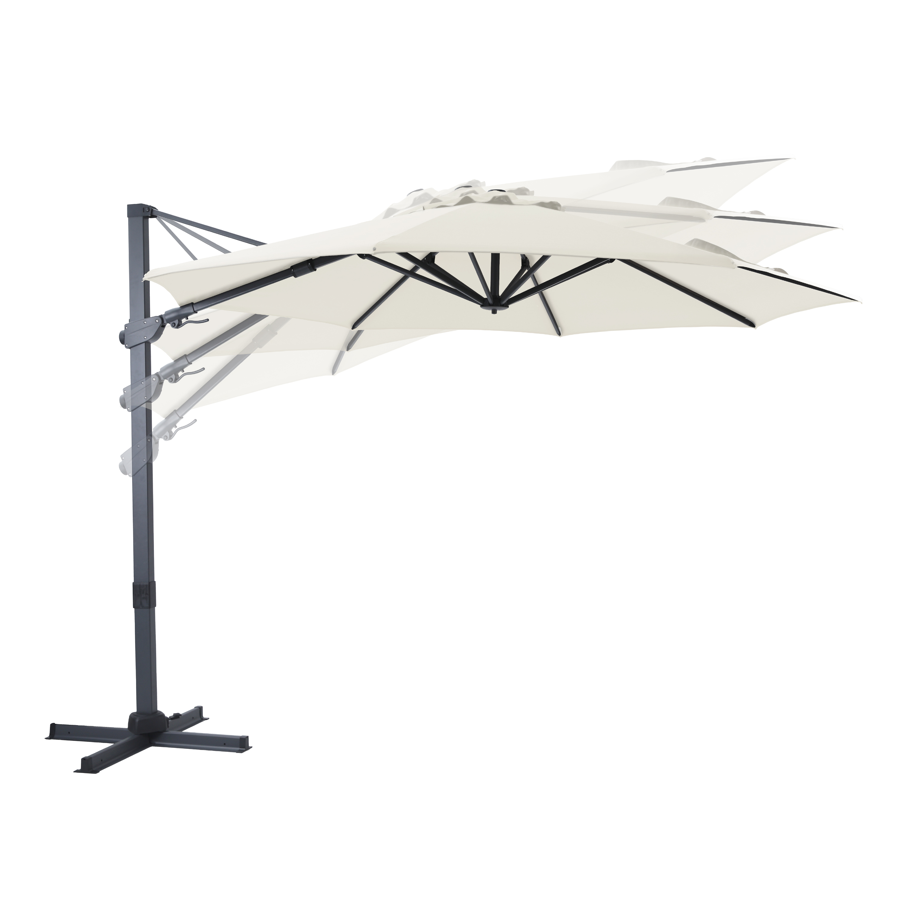 AXI Cyrus Premium Parasol déporté Ø 300cm Anthracite/beige 