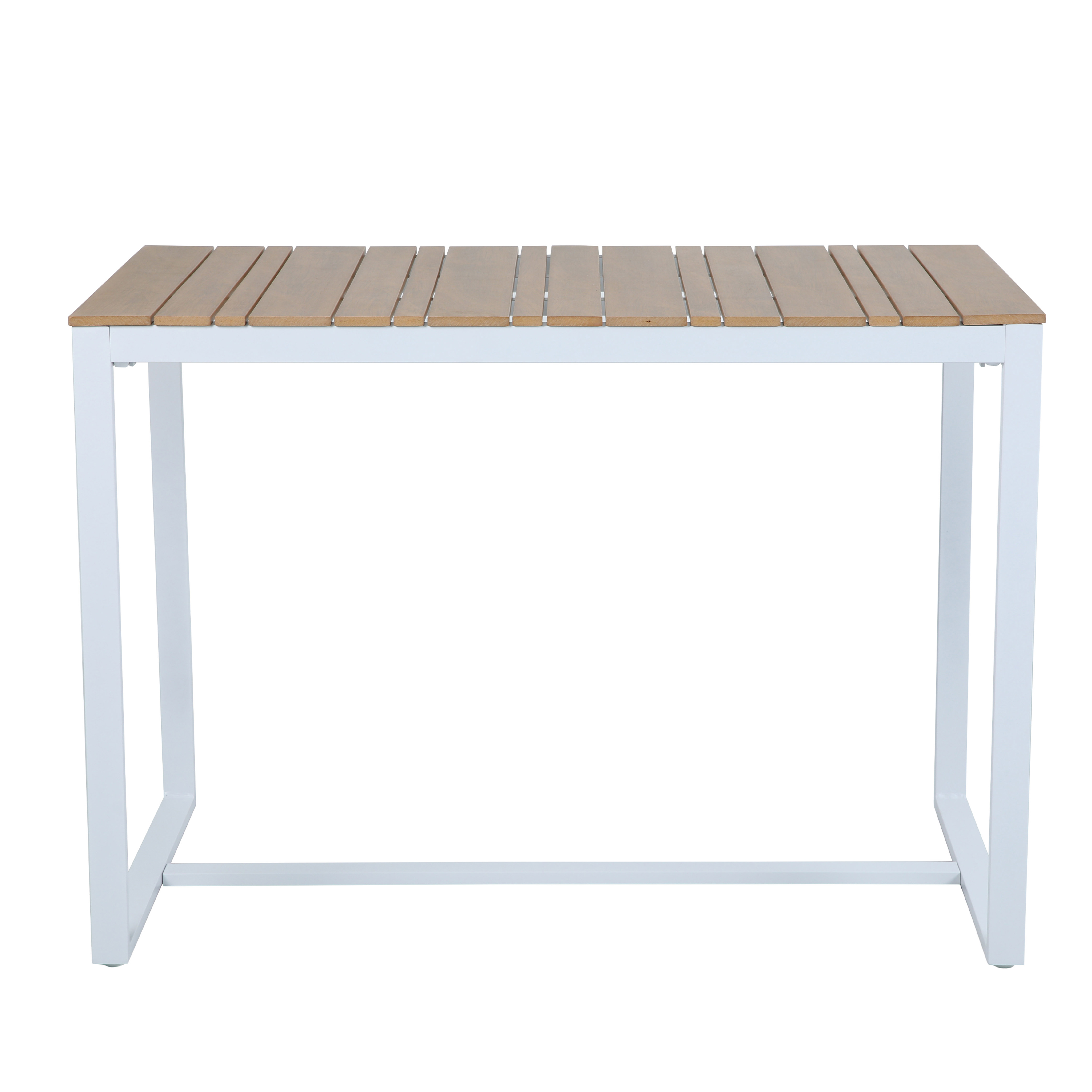 AXI Ravi Table Haute avec 4 tabourets de bar Blanc avec Polywood aspect teck