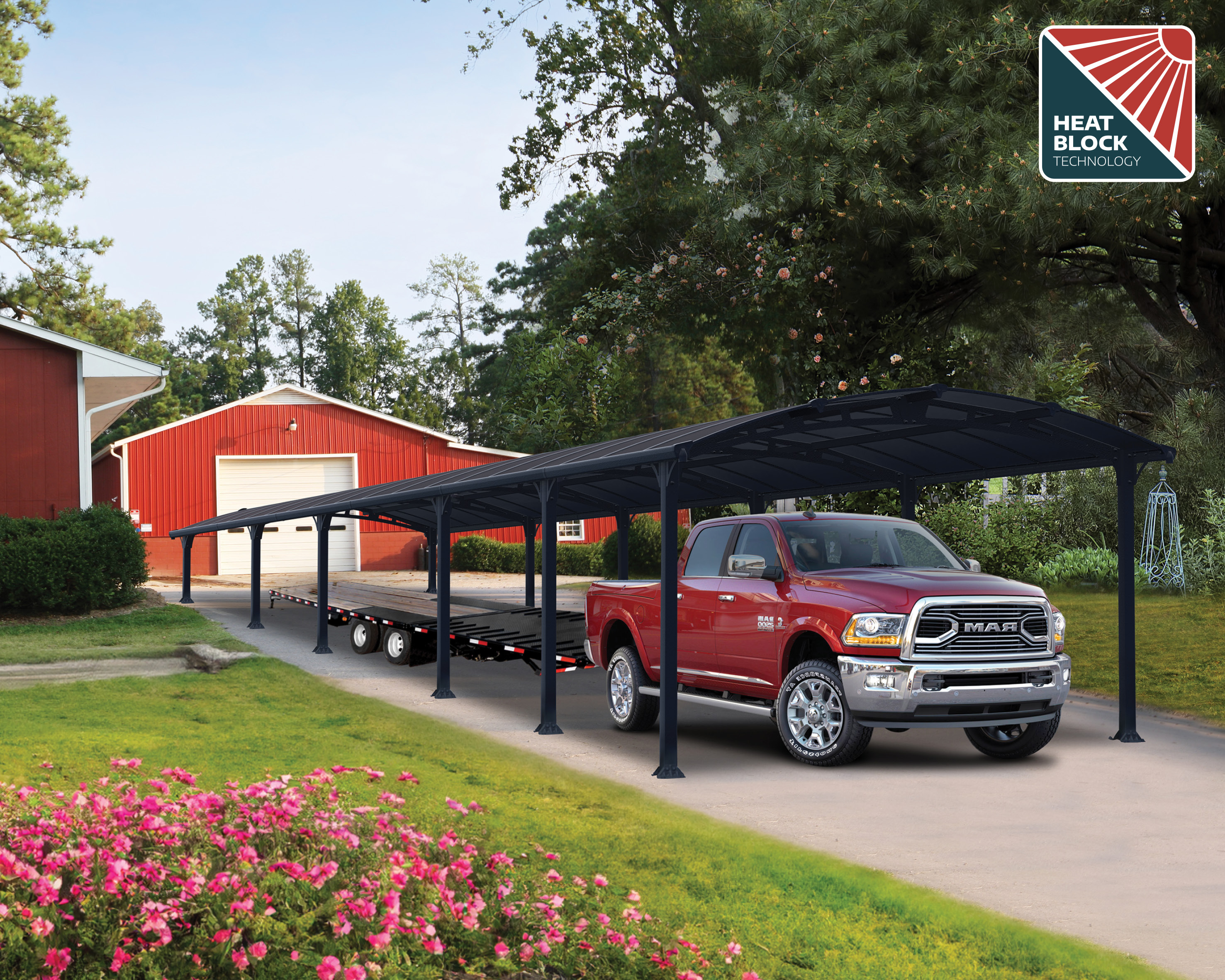Canopia Arcadia 1290X360 cm Carport Enkel Donkergrijs Brons-7290108139013 Canopia Arcadia 1290X360 cm Carport Enkel Donkergrijs Brons
