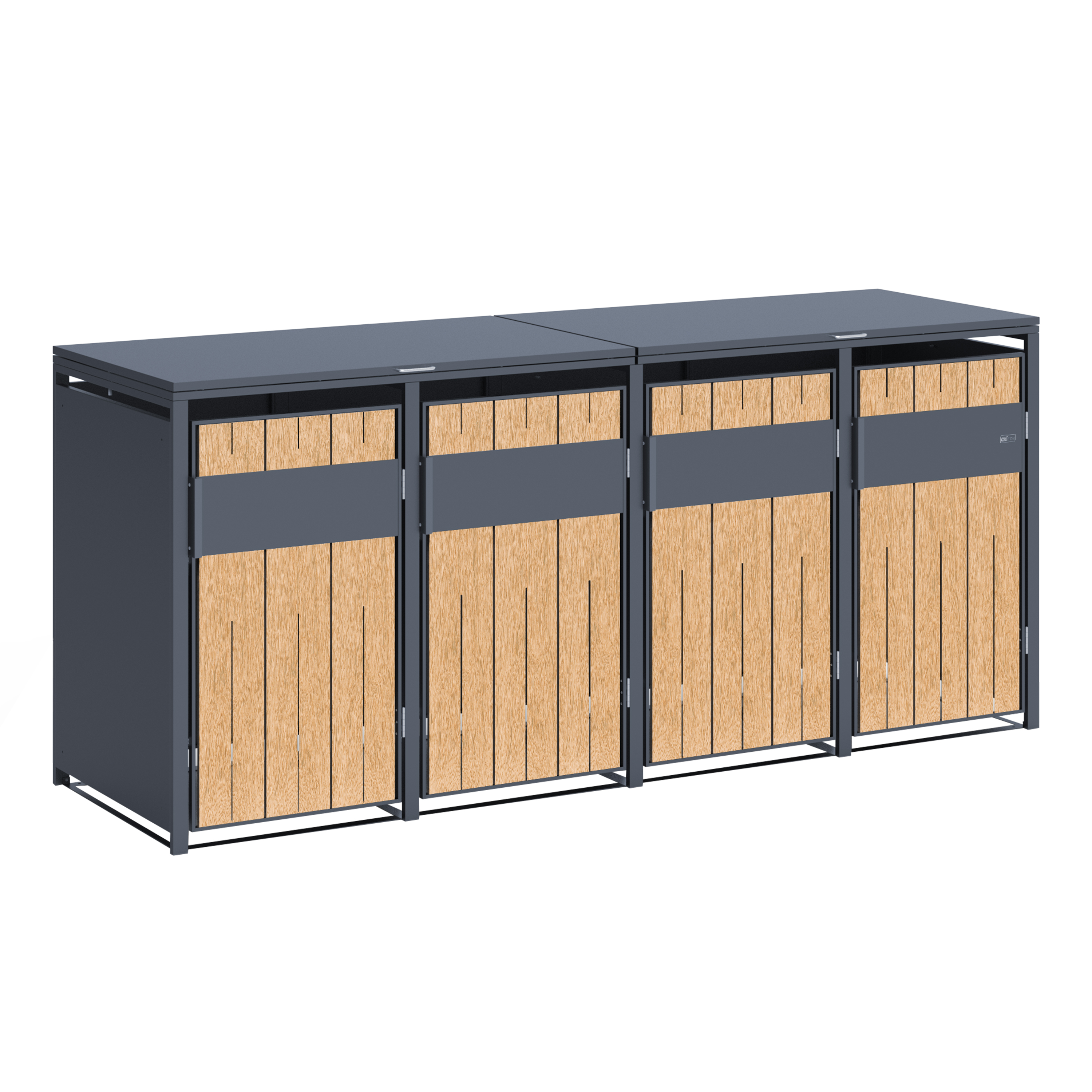 AXI Luke Metal Garbage Bin Shed - 4 Garbage Bins