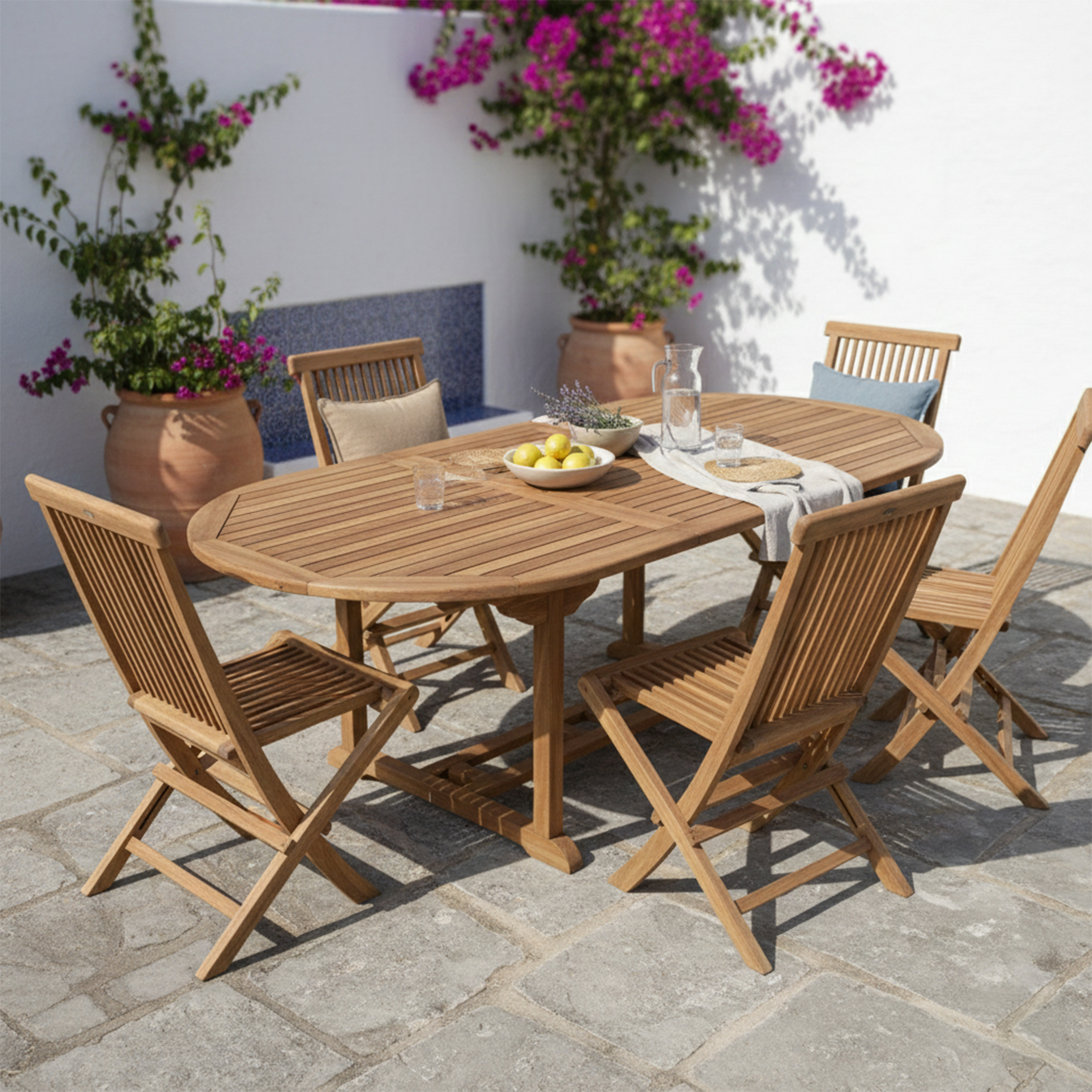 AXI Marzi Teak Oval Extendable Garden Table 180 – 240 cm