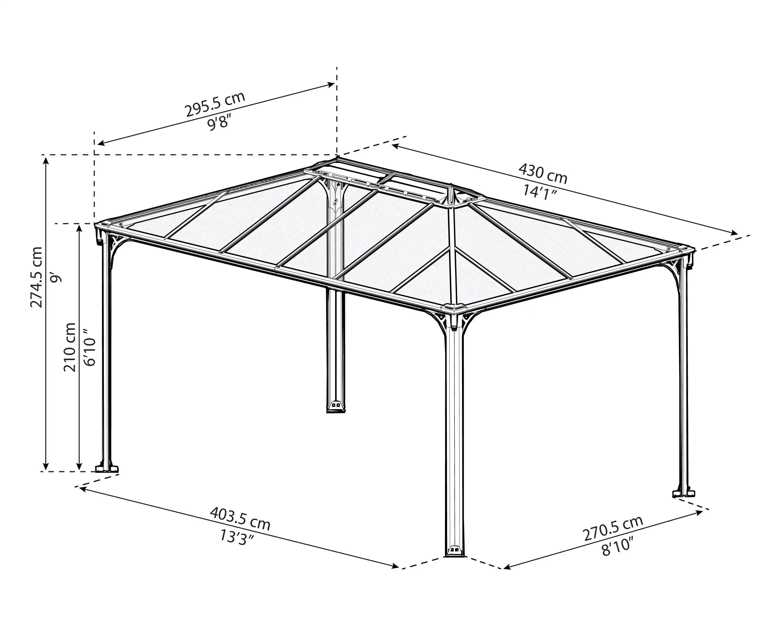 Canopia Martinique 430X295 cm tuinpaviljoen Donkergrijs Brons-7290108130249 Canopia Martinique 430X295 cm tuinpaviljoen Donkergrijs Brons
