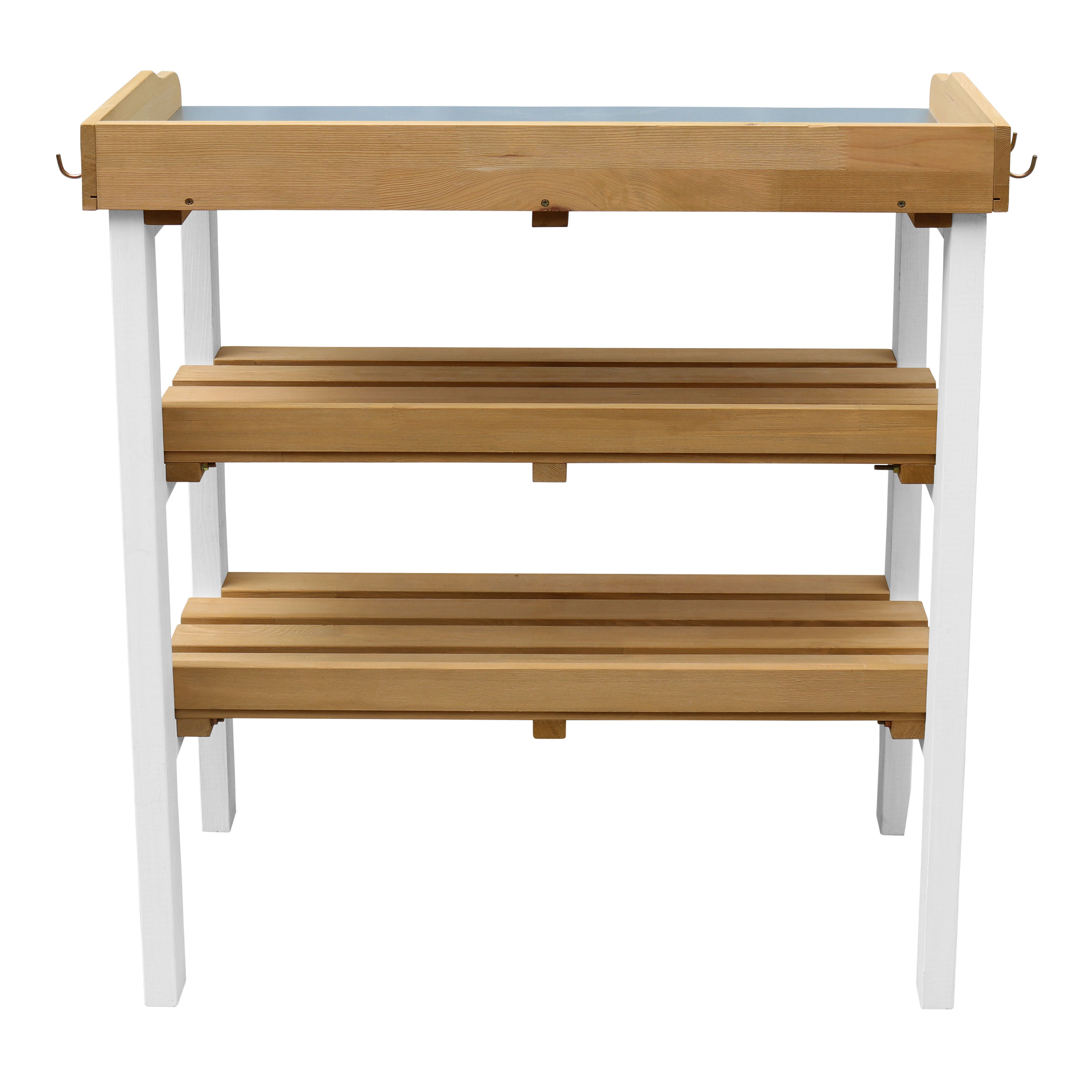 AXI Oppottafel met opbergplanken Bruin/wit-8717973938163 AXI Oppottafel met opbergplanken Bruin/wit