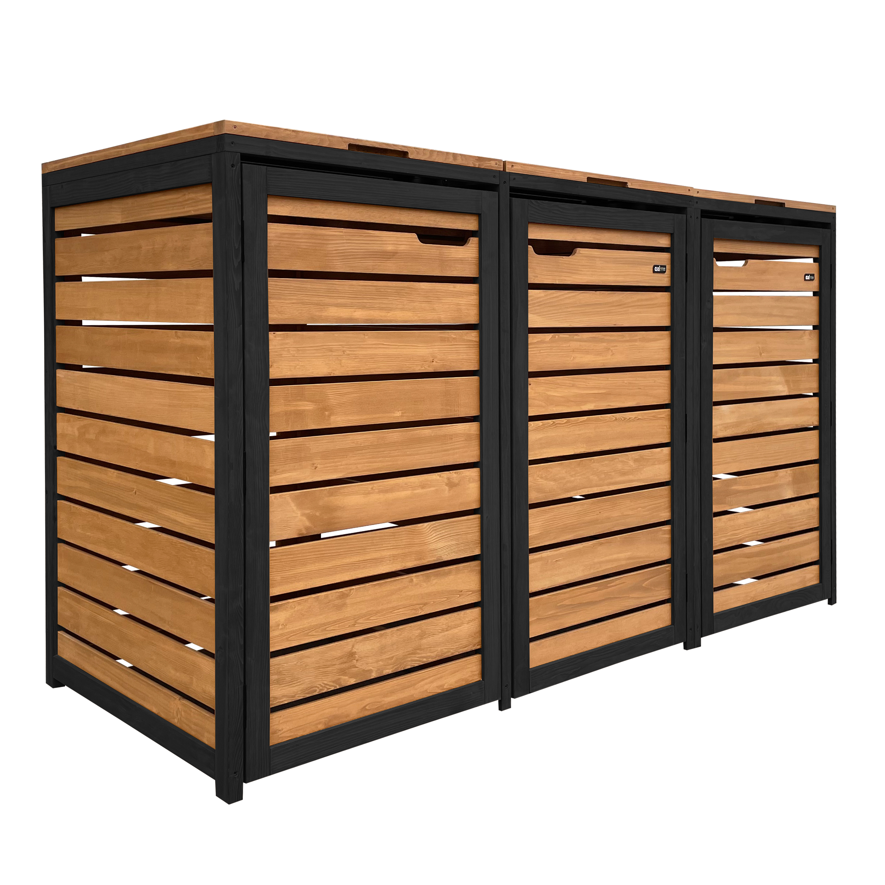AXI Lex Wooden Bin Storage Brown/Black - 3 bins