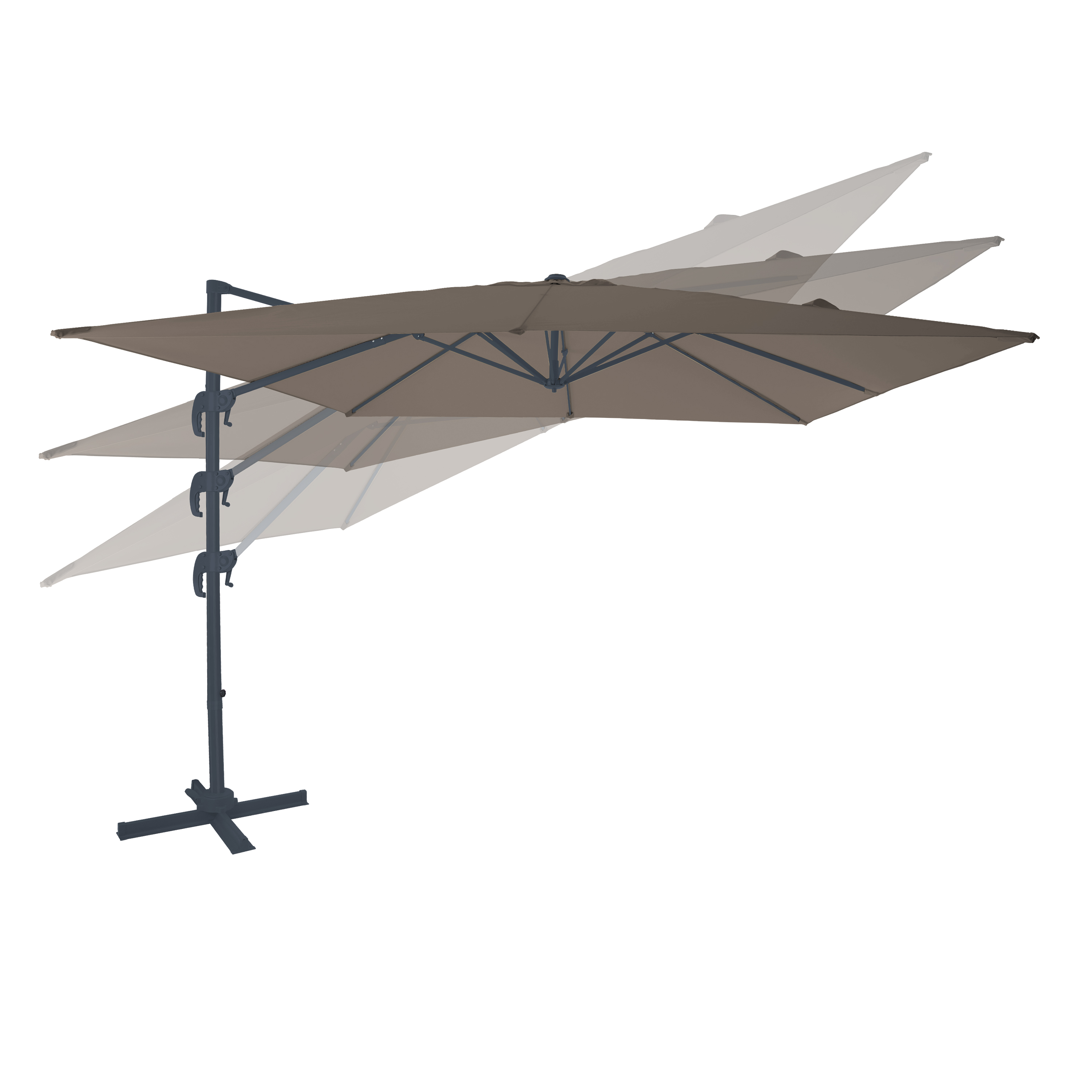 AXI Nima Parasol déporté 300x300cm Anthracite/taupe 