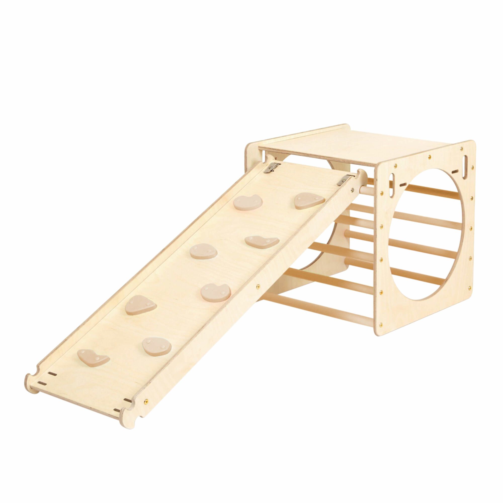 KateHaa Houten Activiteiten Kubus met Ladder en Klimwand Naturel-4751038481069 KateHaa Houten Activiteiten Kubus met Ladder en Klimwand Naturel