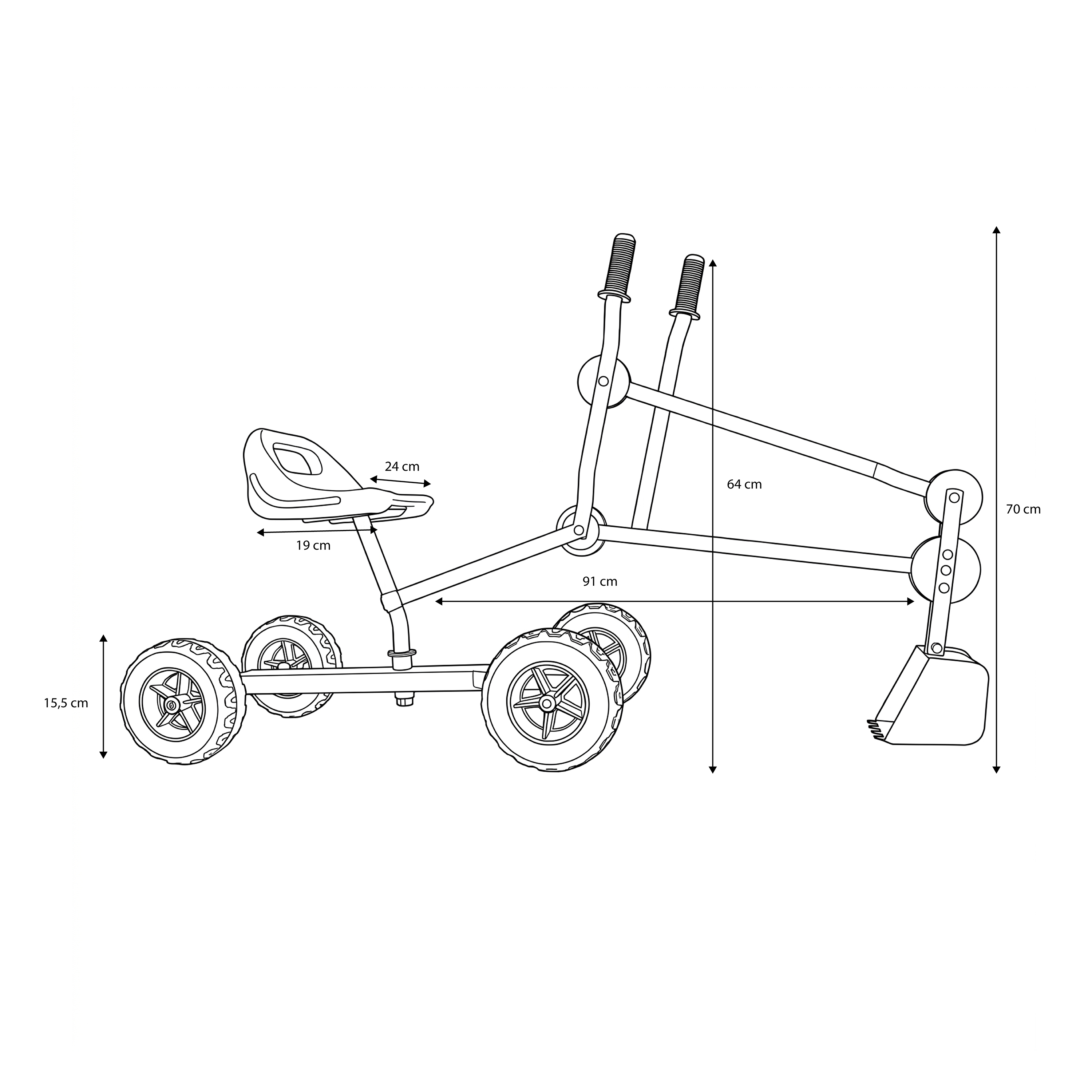 AXI Dean the Sand Digger for the Sandbox with 4 wheels – Red/Black