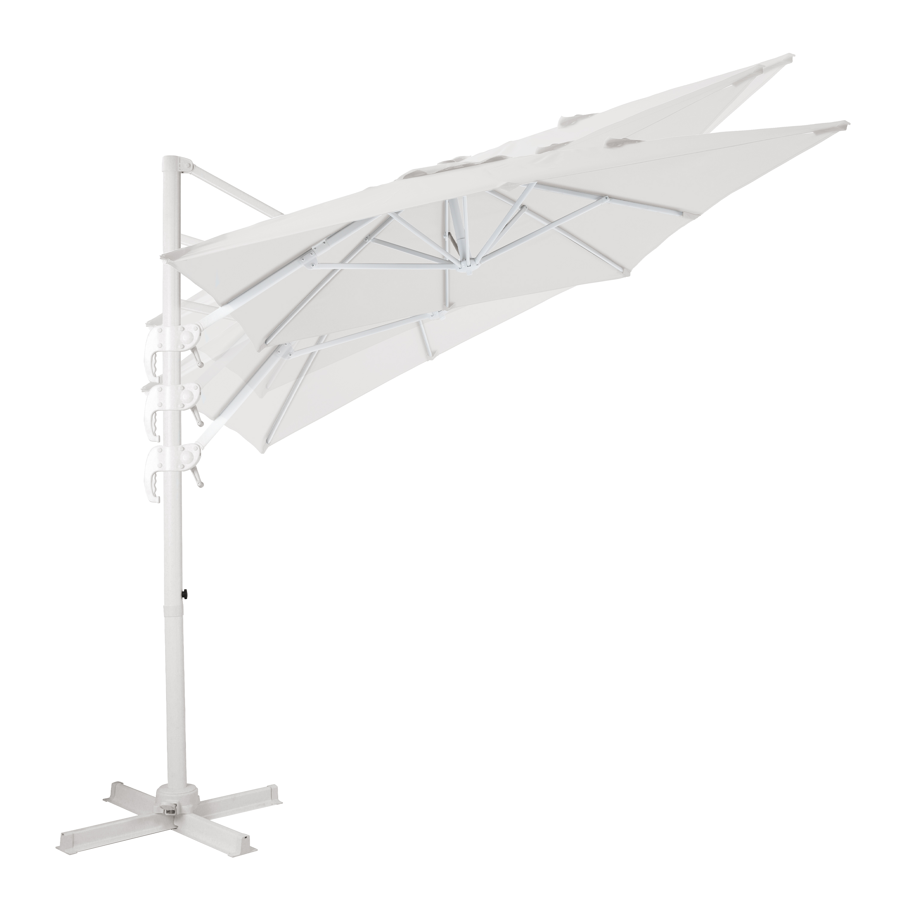 AXI Coco Parasol déporté 200x300cm blanc/beige 