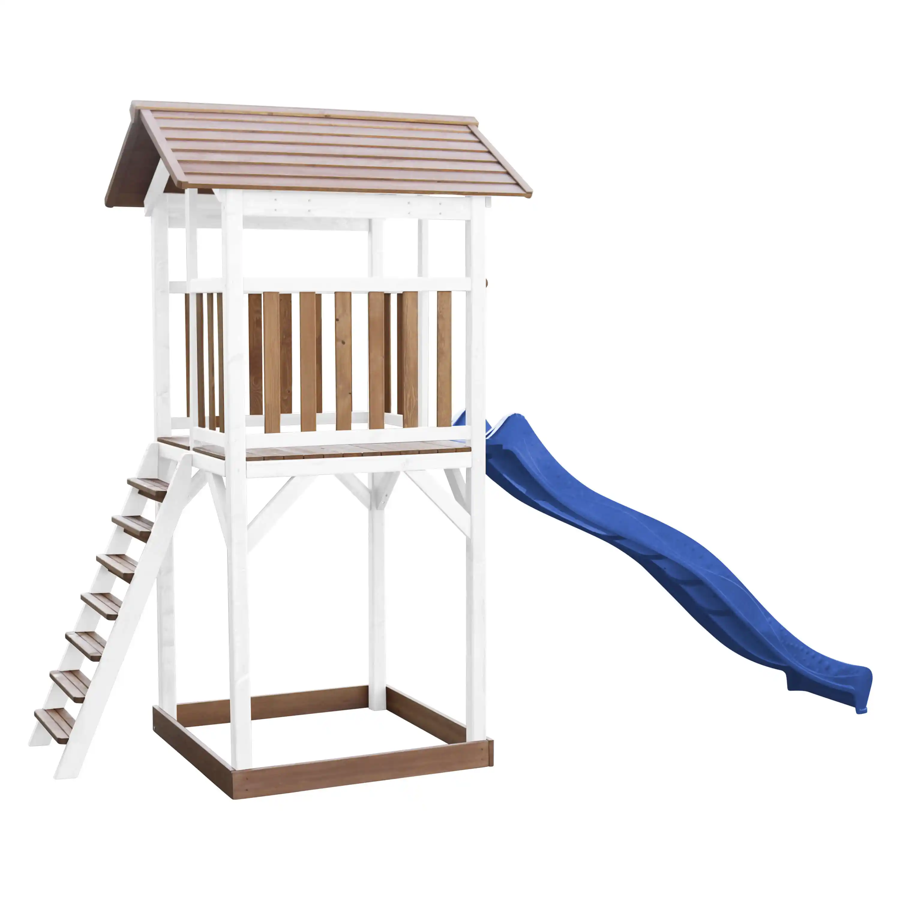 AXI Beach Tower Speeltoren Bruin/wit - Blauwe Glijbaan