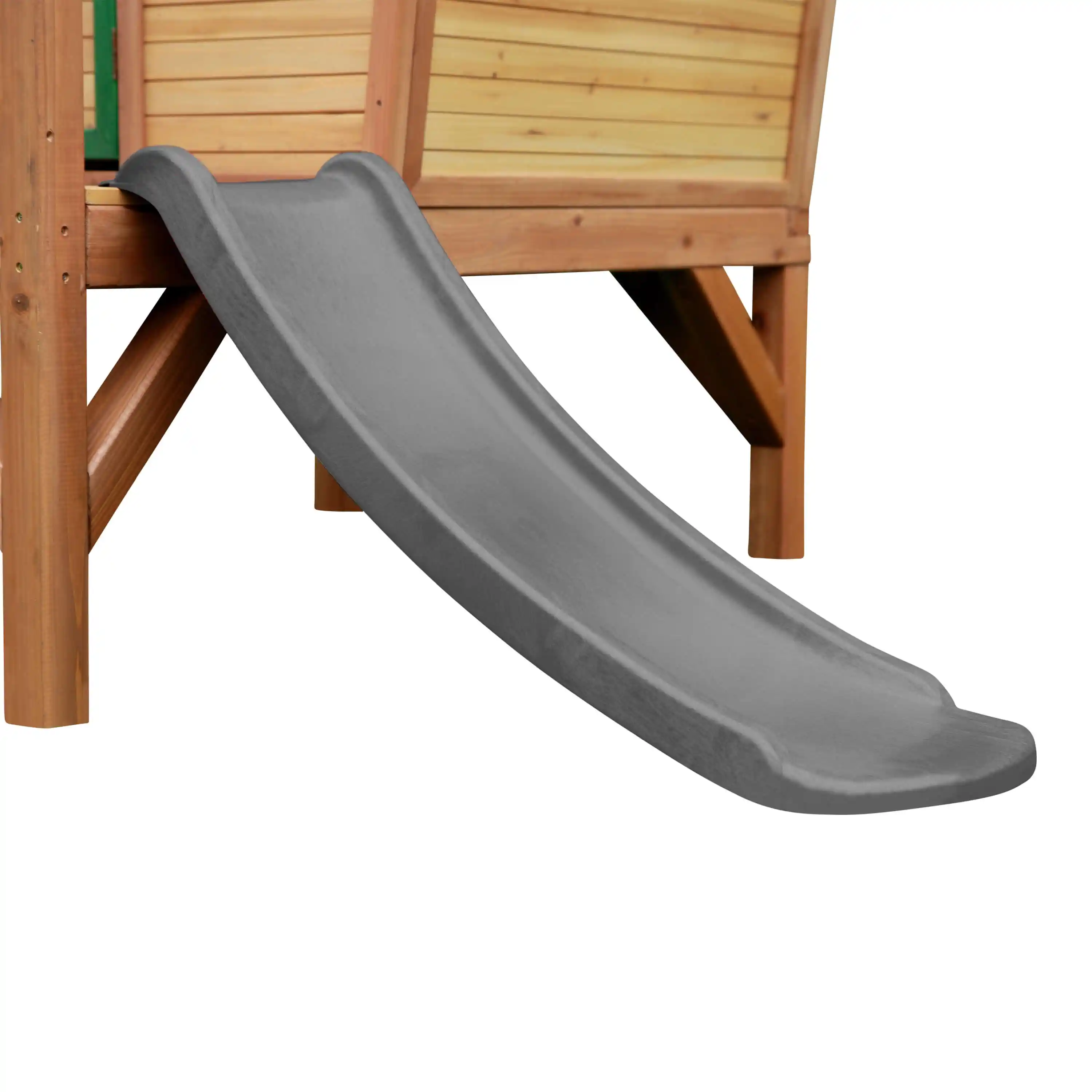 AXI Robin Maisonnette en bois Marron/Verte - Toboggan Blanc