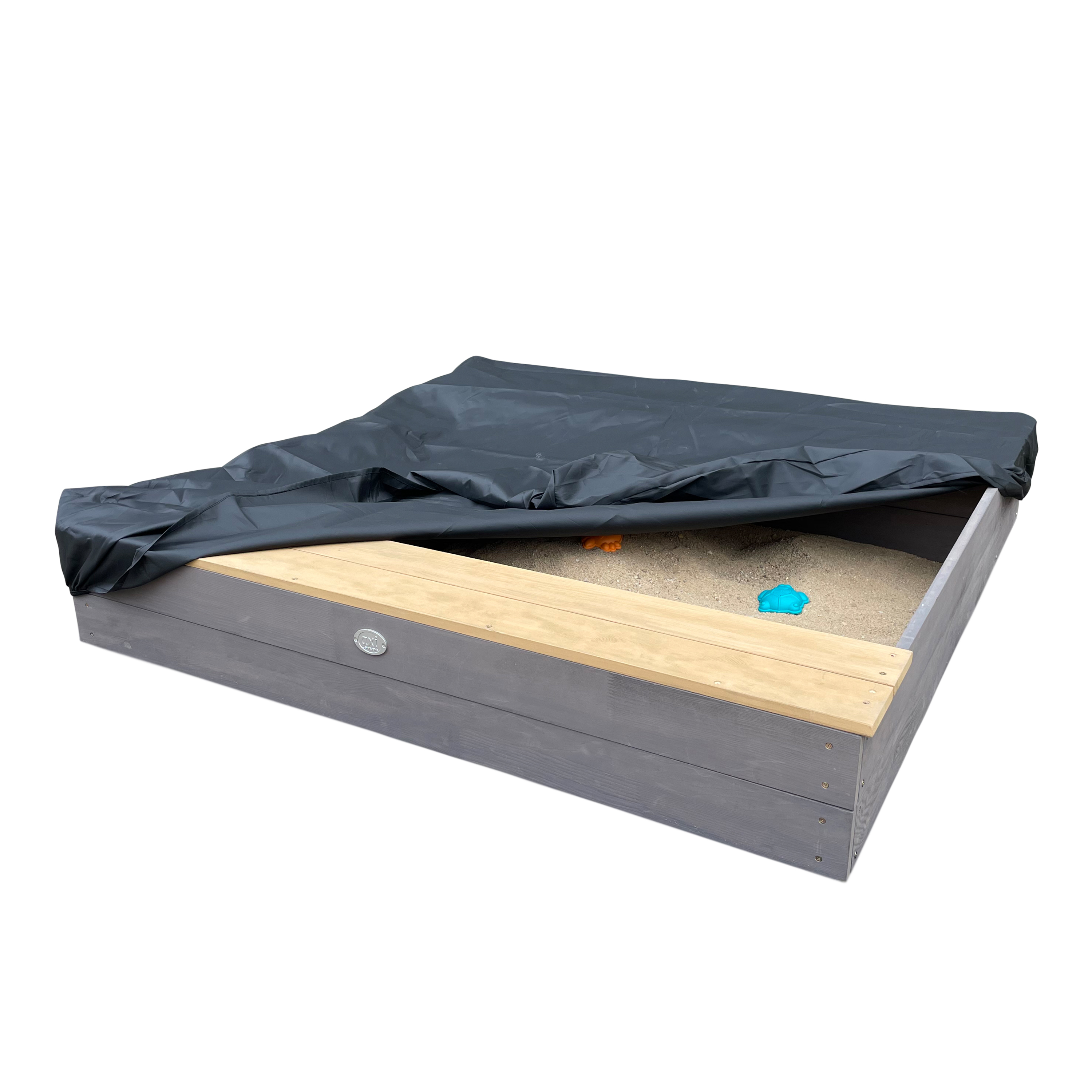 AXI Evy Sandbox with Bins and Storage - 119 x 117 cm - Grey/Brown