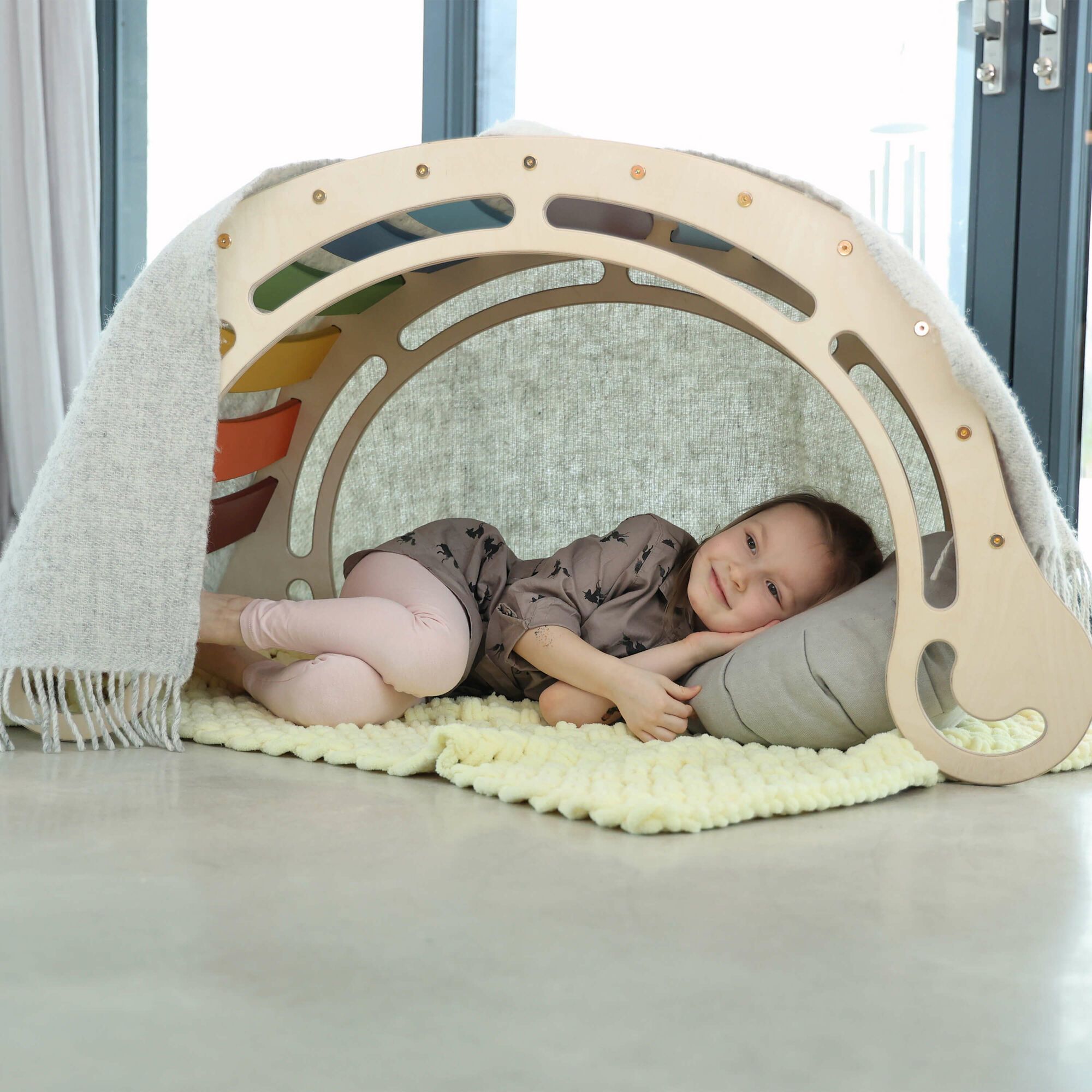 KateHaa Houten XXL Waldorf Rocker Regenboog