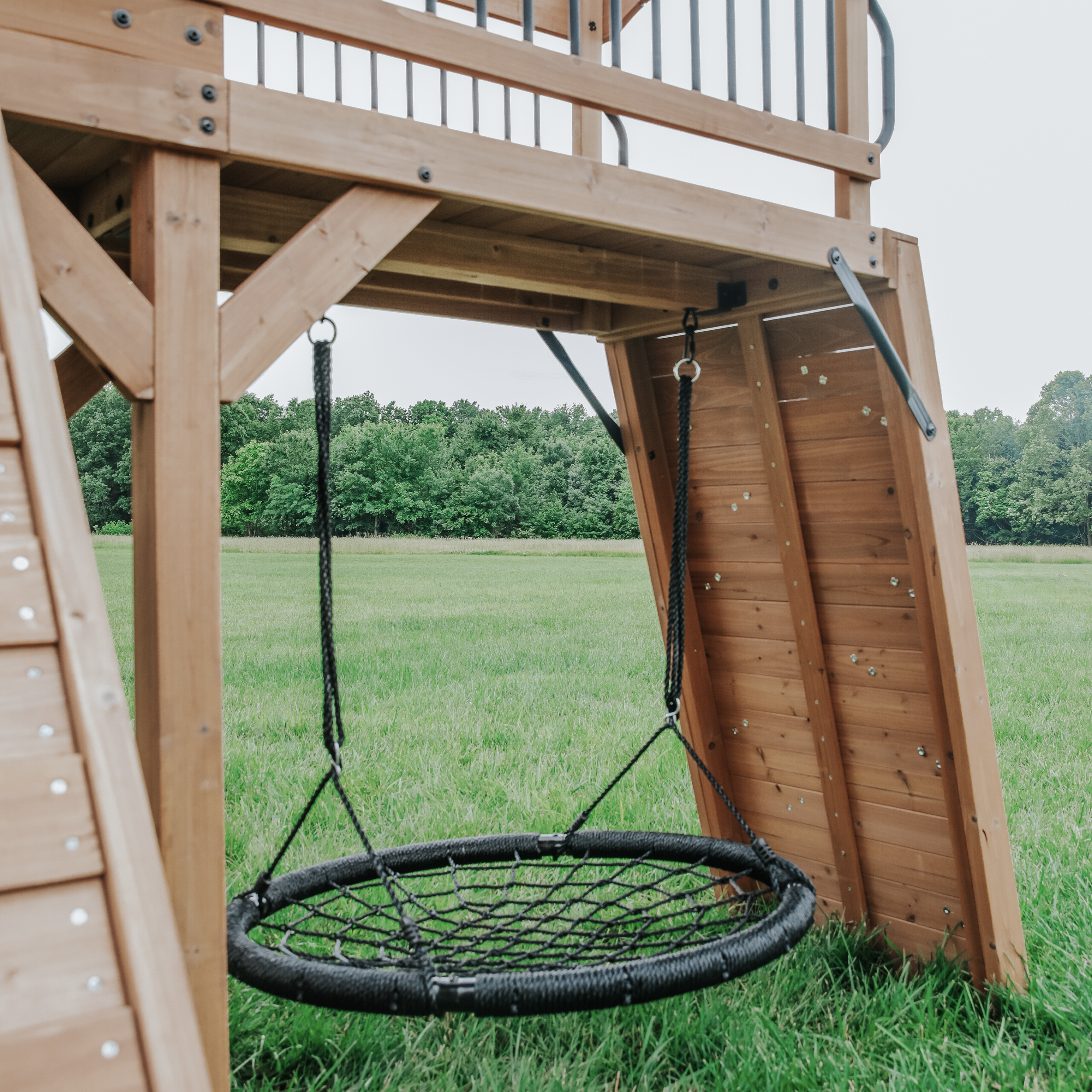 Backyard Discovery Sterling Point Play Set with 3 Swings and Slide - Climbing Wall & Rock Wall - Trapeze - Sandbox - Walkway-0752113300378 Backyard Discovery Sterling Point Play Set with 3 Swings and Slide - Climbing Wall & Rock Wall - Trapeze - Sandbox - Walkway