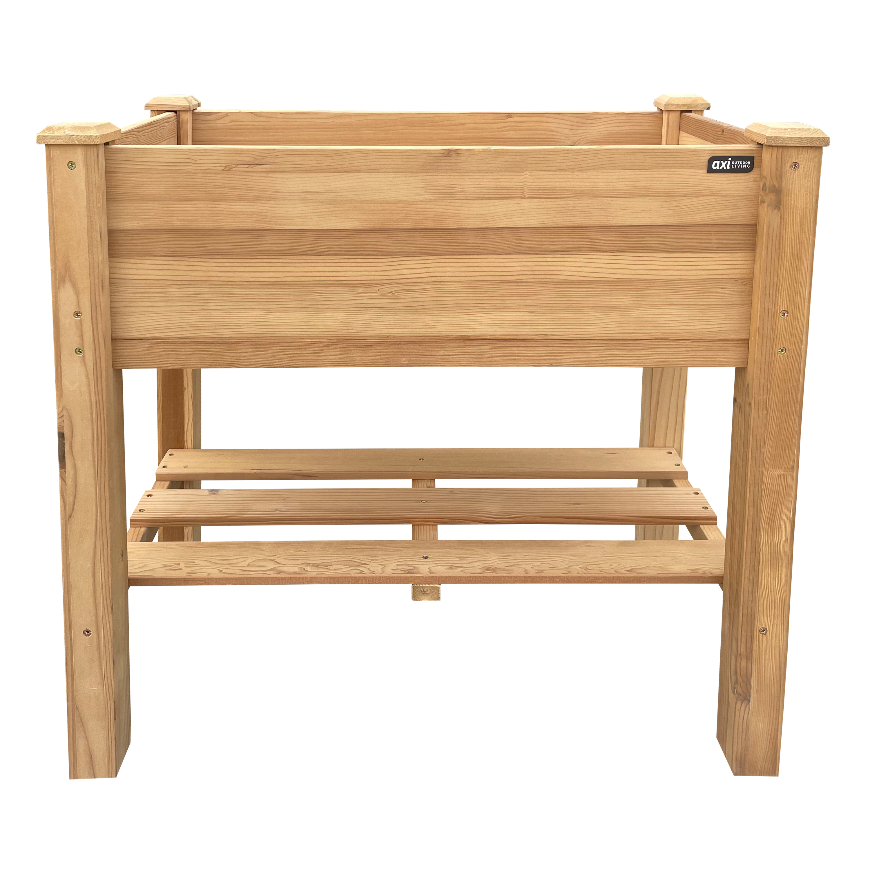 AXI Ari Raised Planter with Storage Shelf Brown