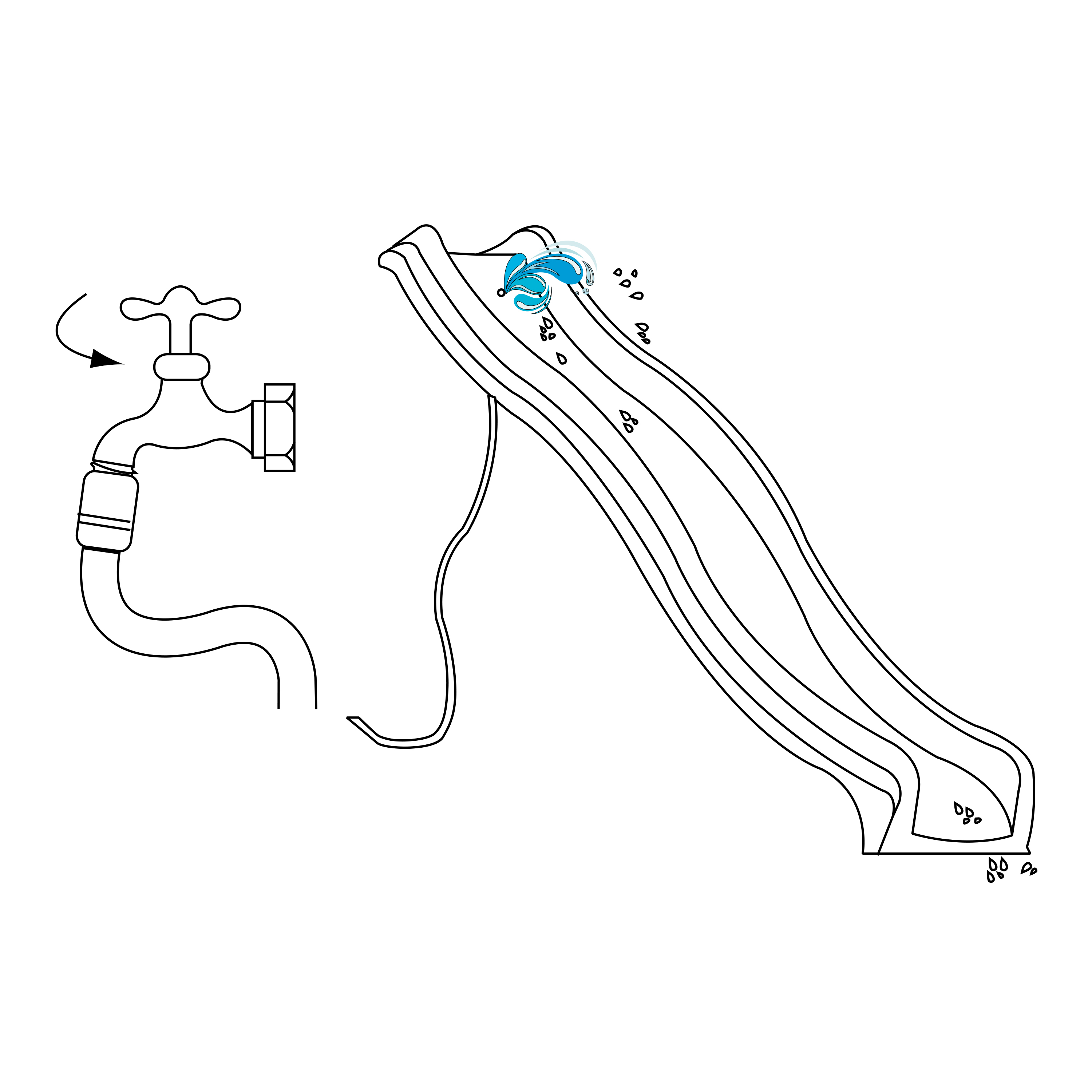 AXI Sky220 Glijbaan met wateraansluiting Wit - 220cm