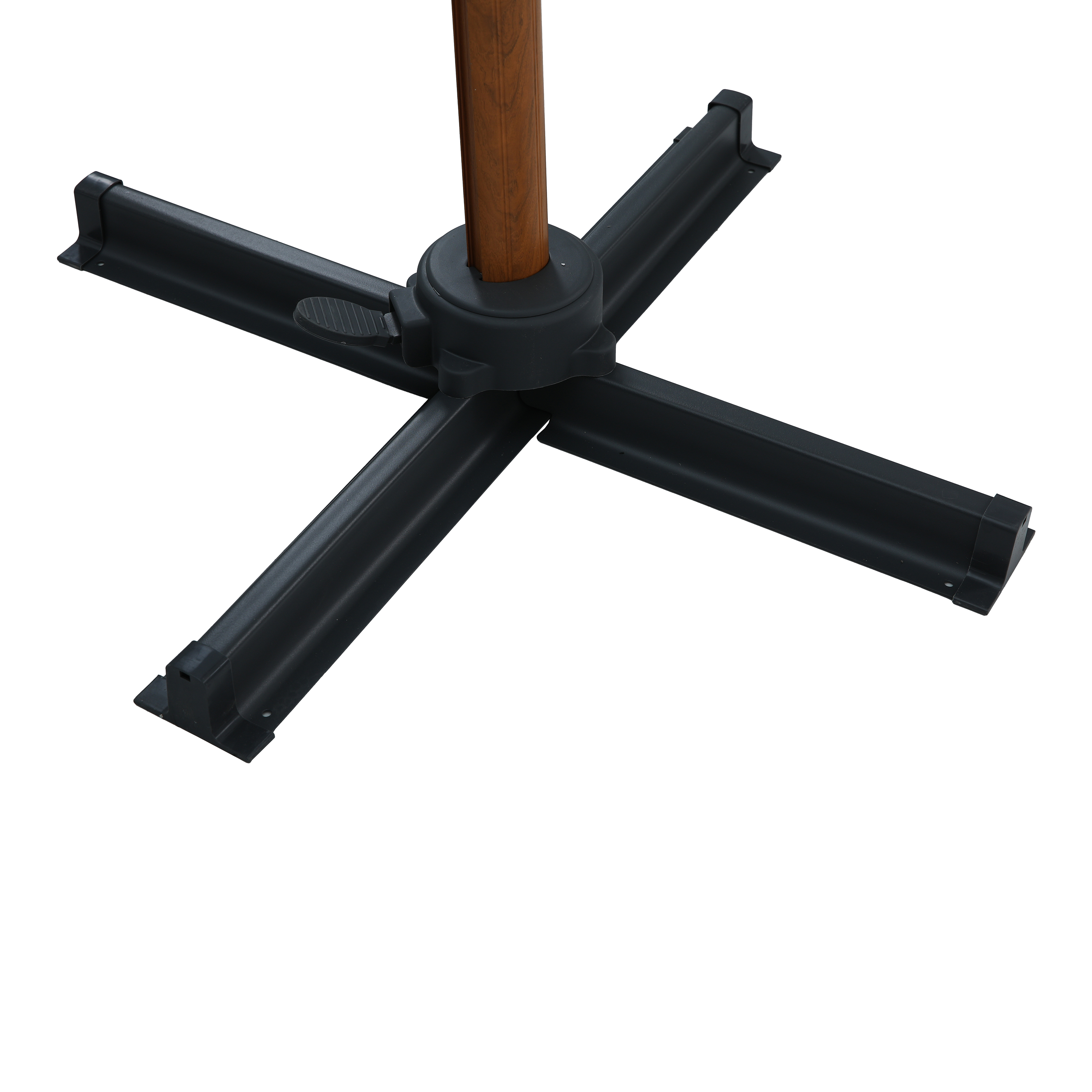 AXI Marisol Cantilever Parasol Ø 300cm Round - Wood-look/Grey