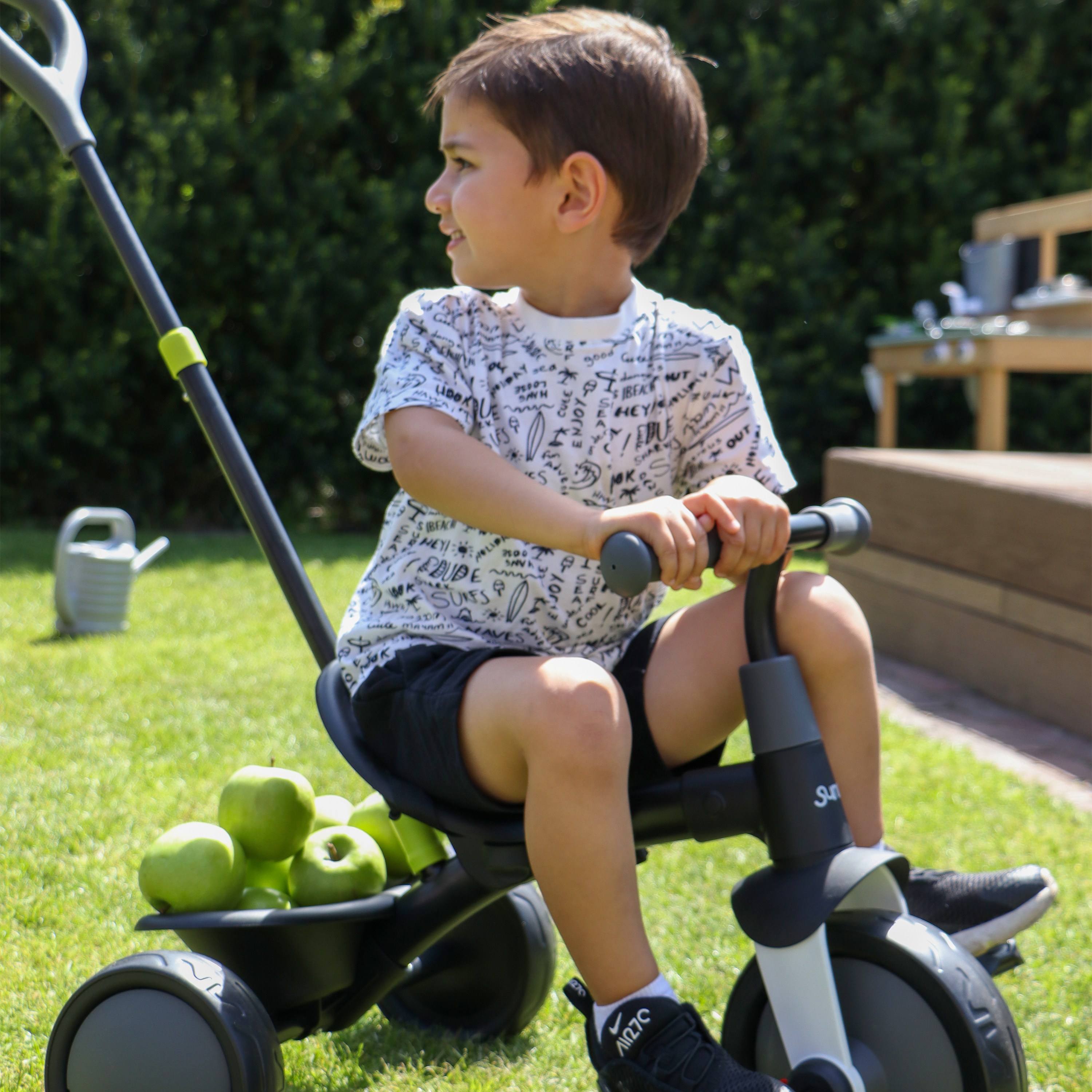 Sunny Tricycle with Removable Pushbar - Black-8720365064760 Sunny Tricycle with Removable Pushbar - Black