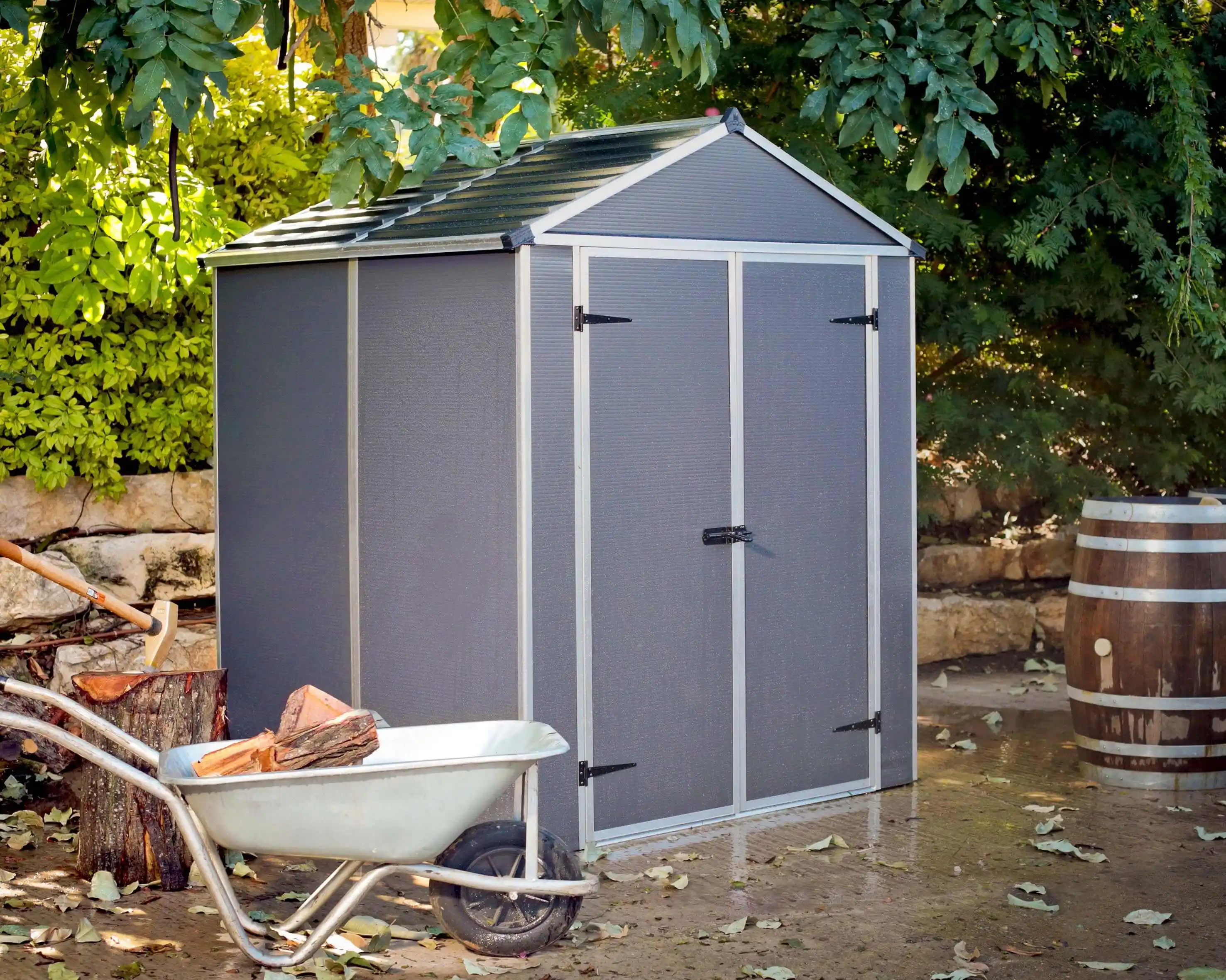 Canopia Rubicon 154X185X217 cm Ultra Duurzame openlucht Opslag Schuur voor tuin Donkergrijs-7290108603392 Canopia Rubicon 154X185X217 cm Ultra Duurzame openlucht Opslag Schuur voor tuin Donkergrijs