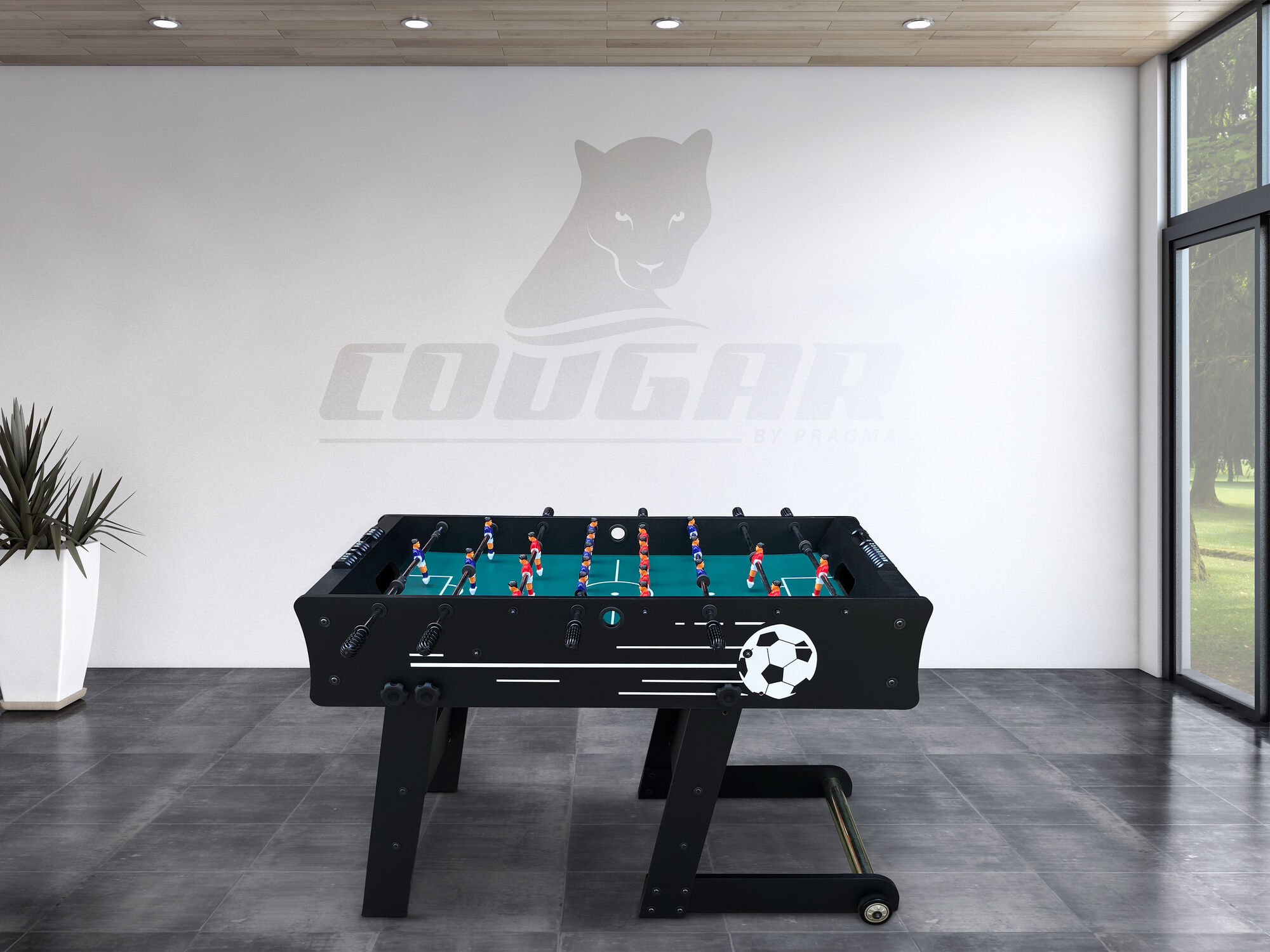 Cougar Table de Babyfoot Arch Pro TS en Noir 4ft - Jeu de Football de Table  intérieur