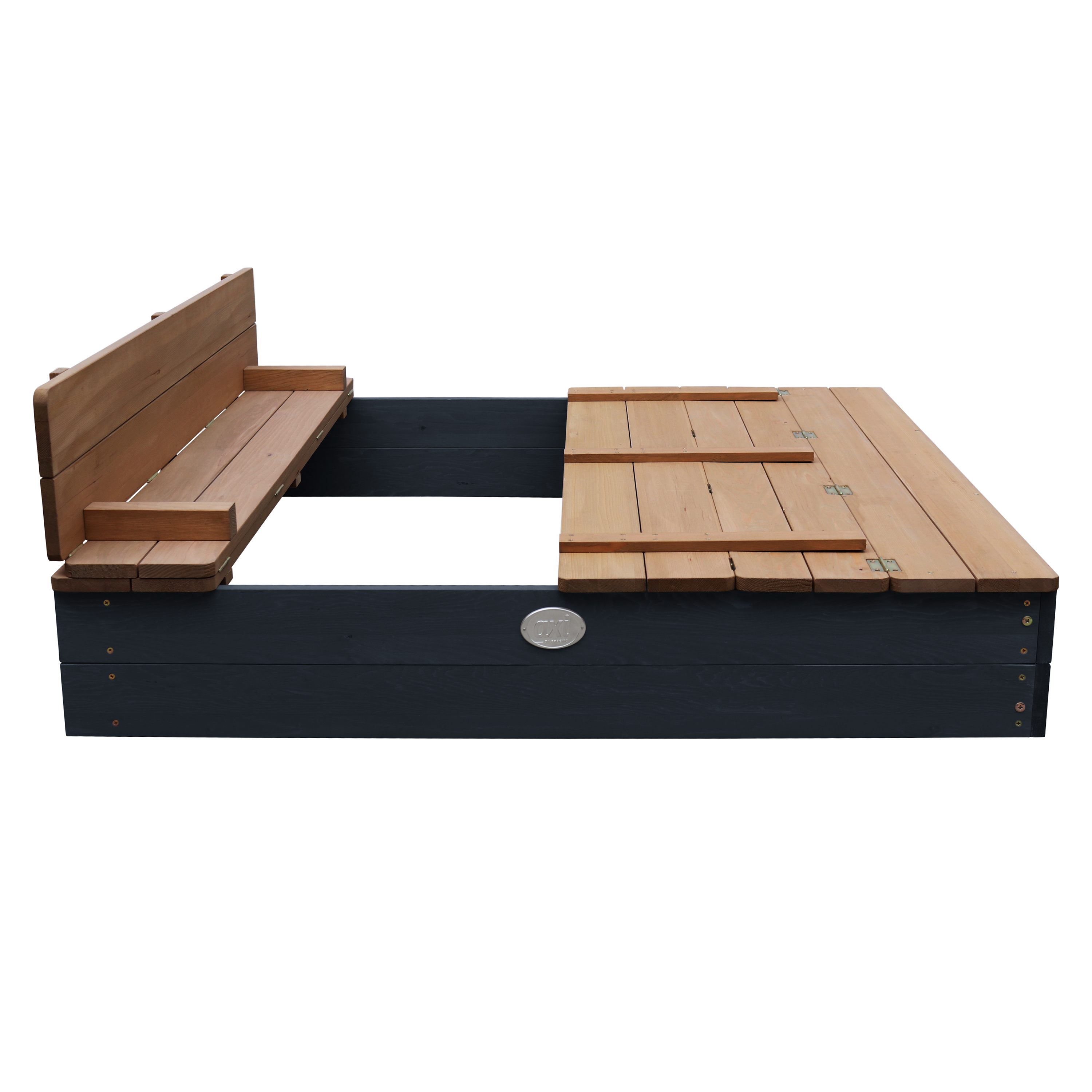 AXI Ella XL Sandbox - 120 x 120 cm - Anthracite/Brown