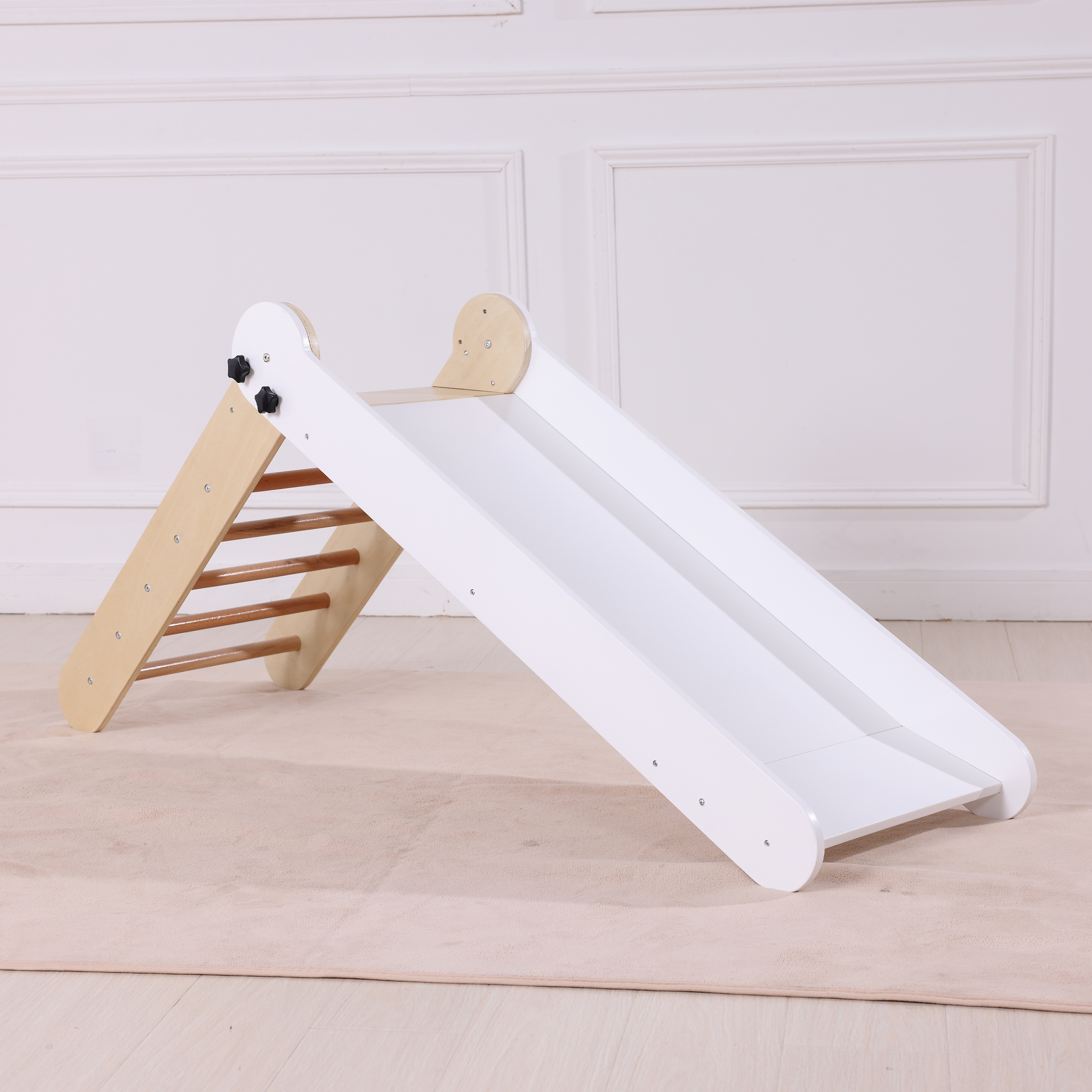 Sunny Bobbie Toboggan pliable en bois - Naturel/blanc