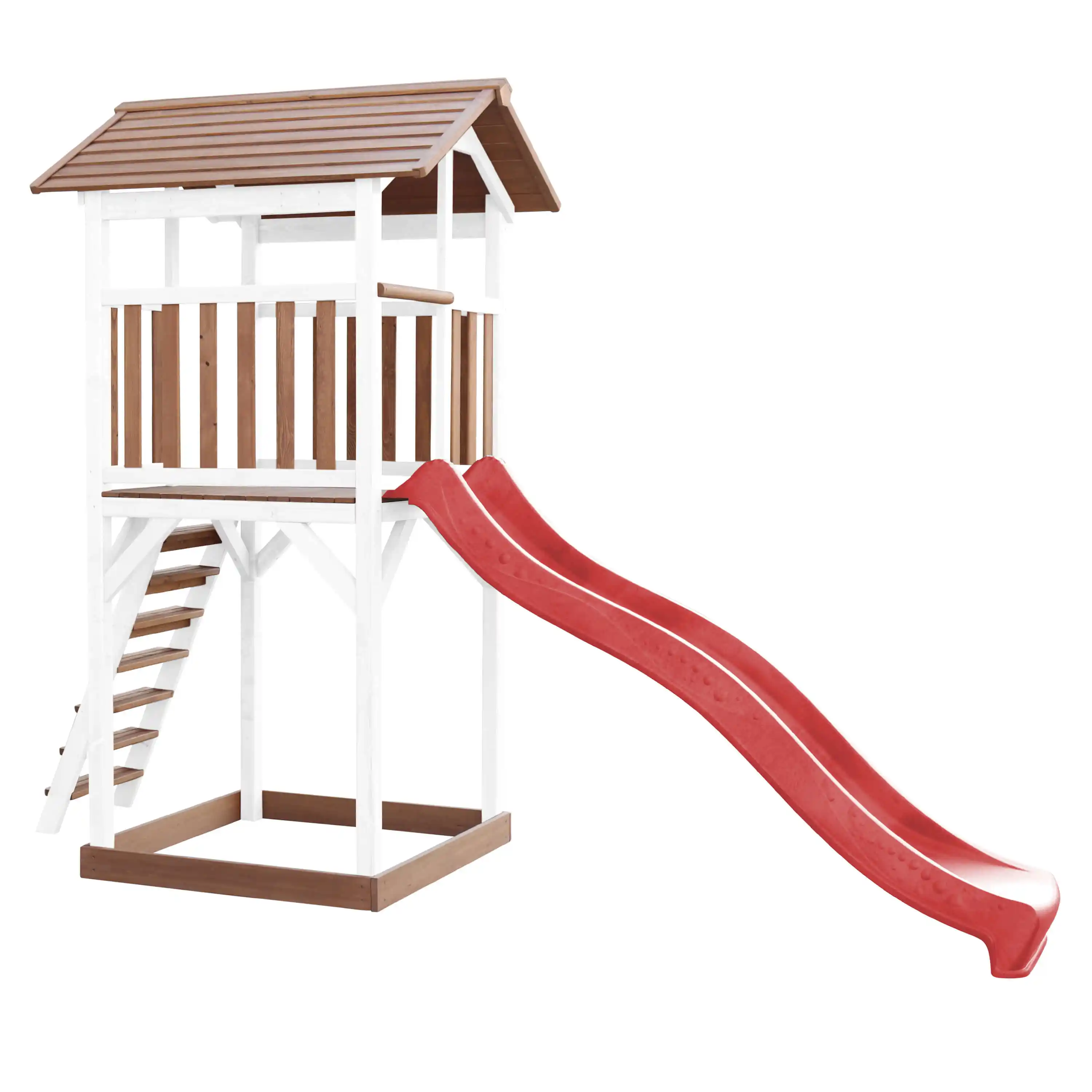 AXI Beach Tower Speeltoren Bruin/wit - Rode Glijbaan