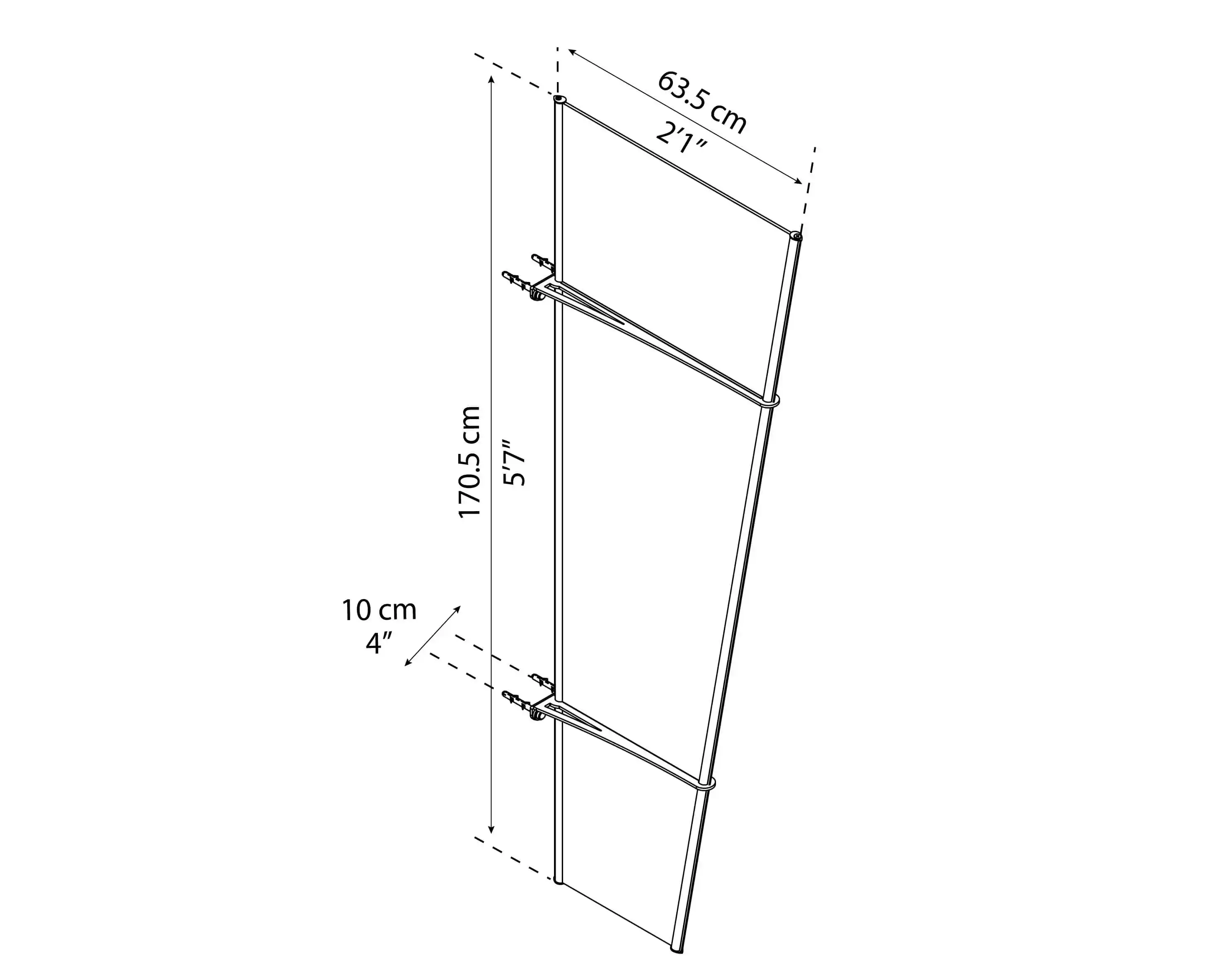 Canopia Pegasus Panneau latéral de protection pour portes Gris foncé transparent