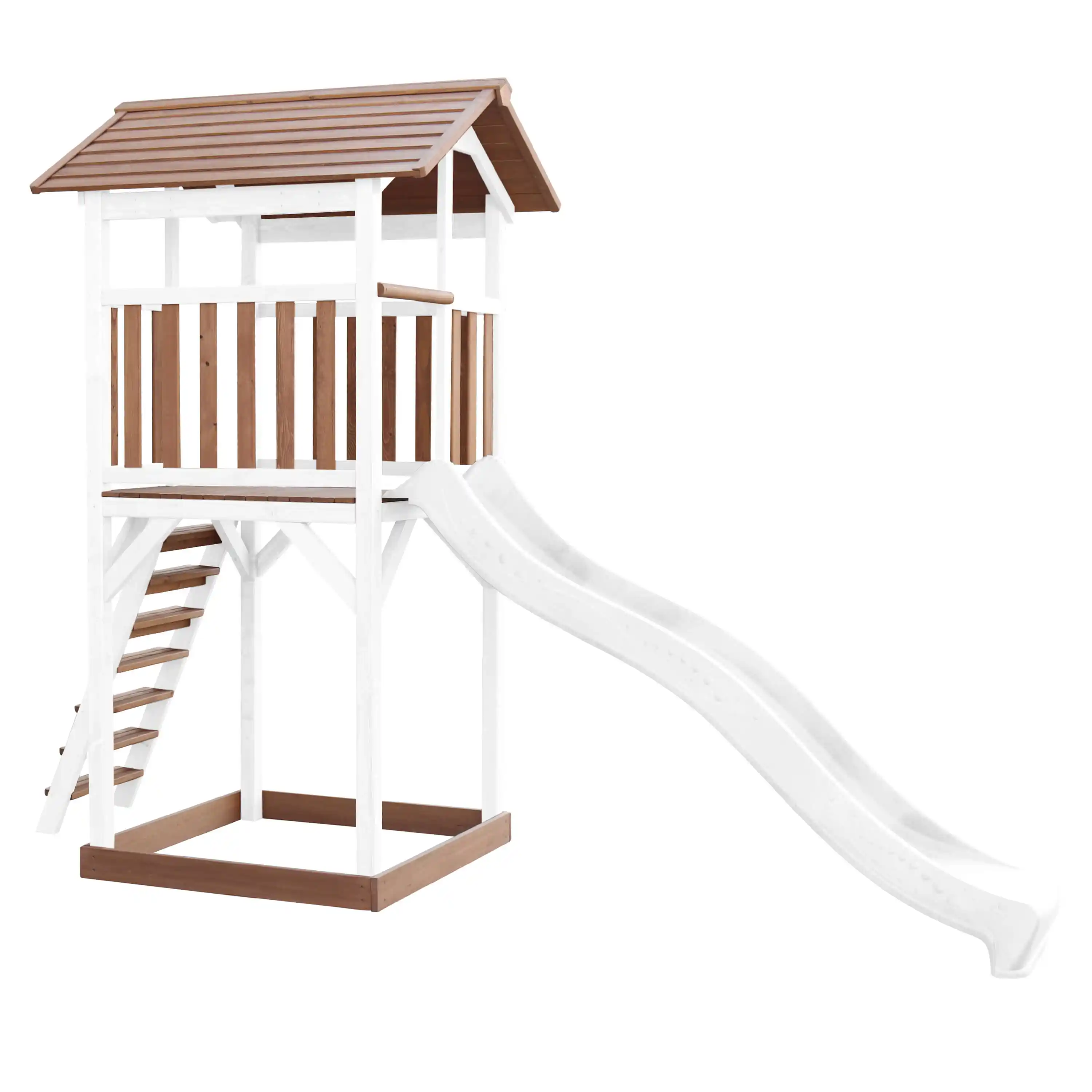 AXI Beach Tower Aire de jeux Marron/Blanche - Toboggan Blanc